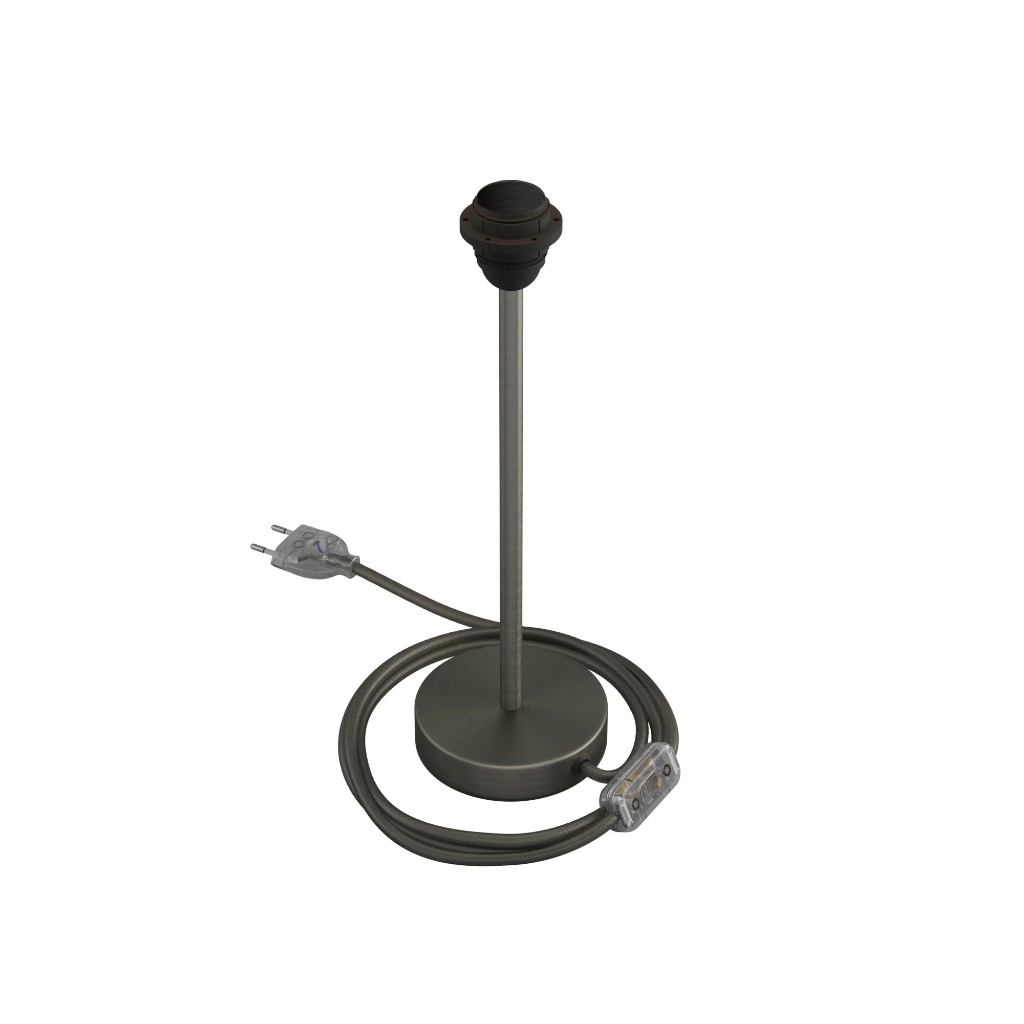 Ceiling lamp holder for lampshade - Metal table lamp - Satin titanium - Image 18