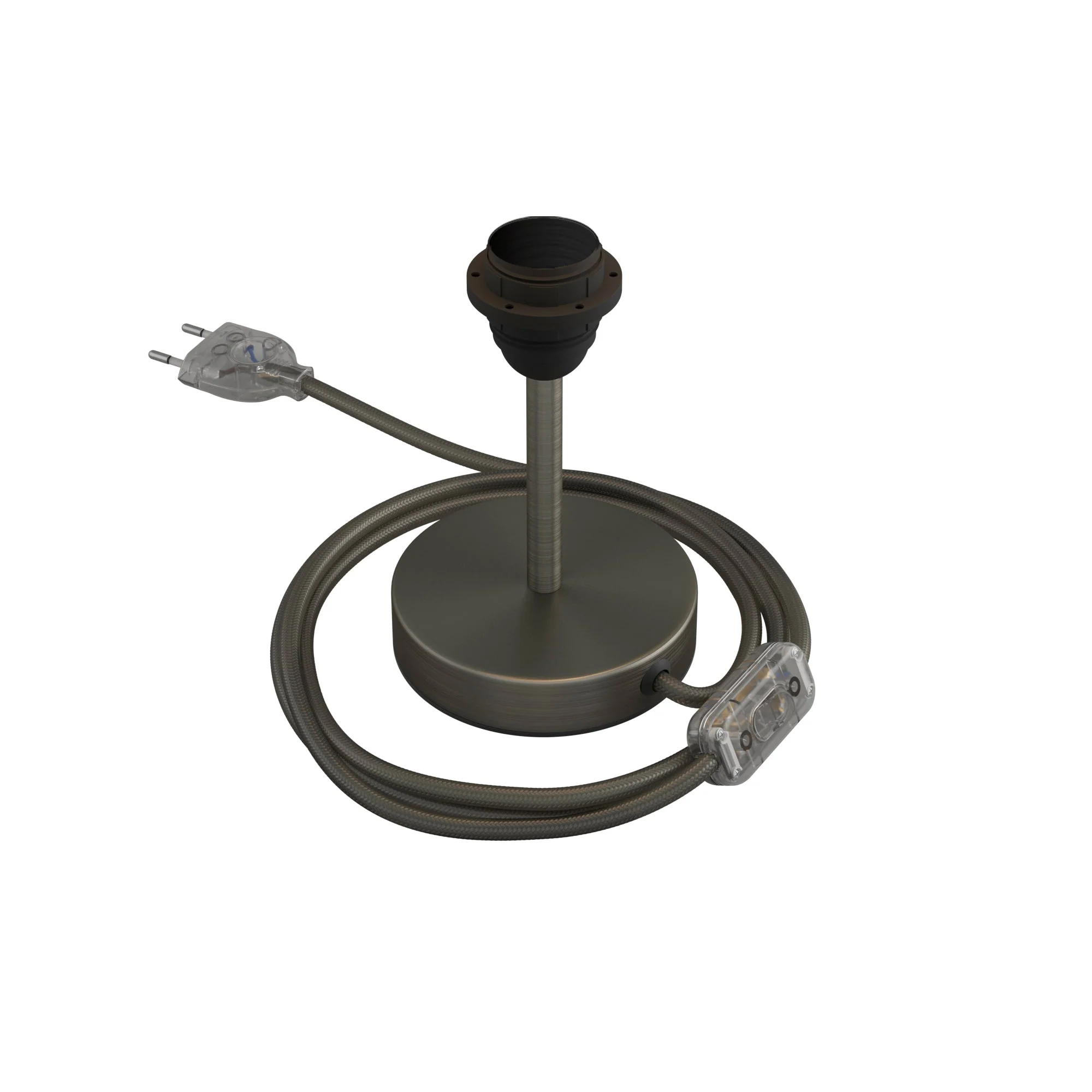 Ceiling lamp holder for lampshade - Metal table lamp - Satin titanium - Image 5