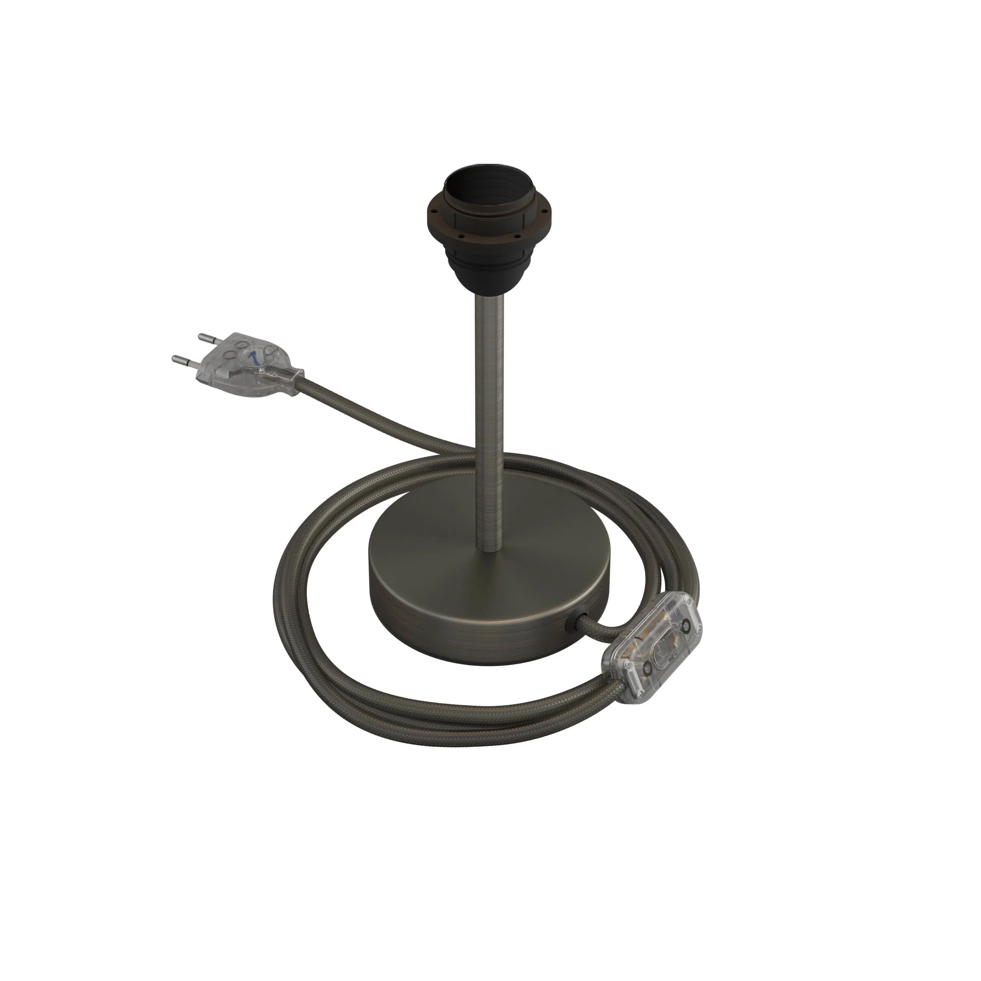 Ceiling lamp holder for lampshade - Metal table lamp - Satin titanium - Image 6
