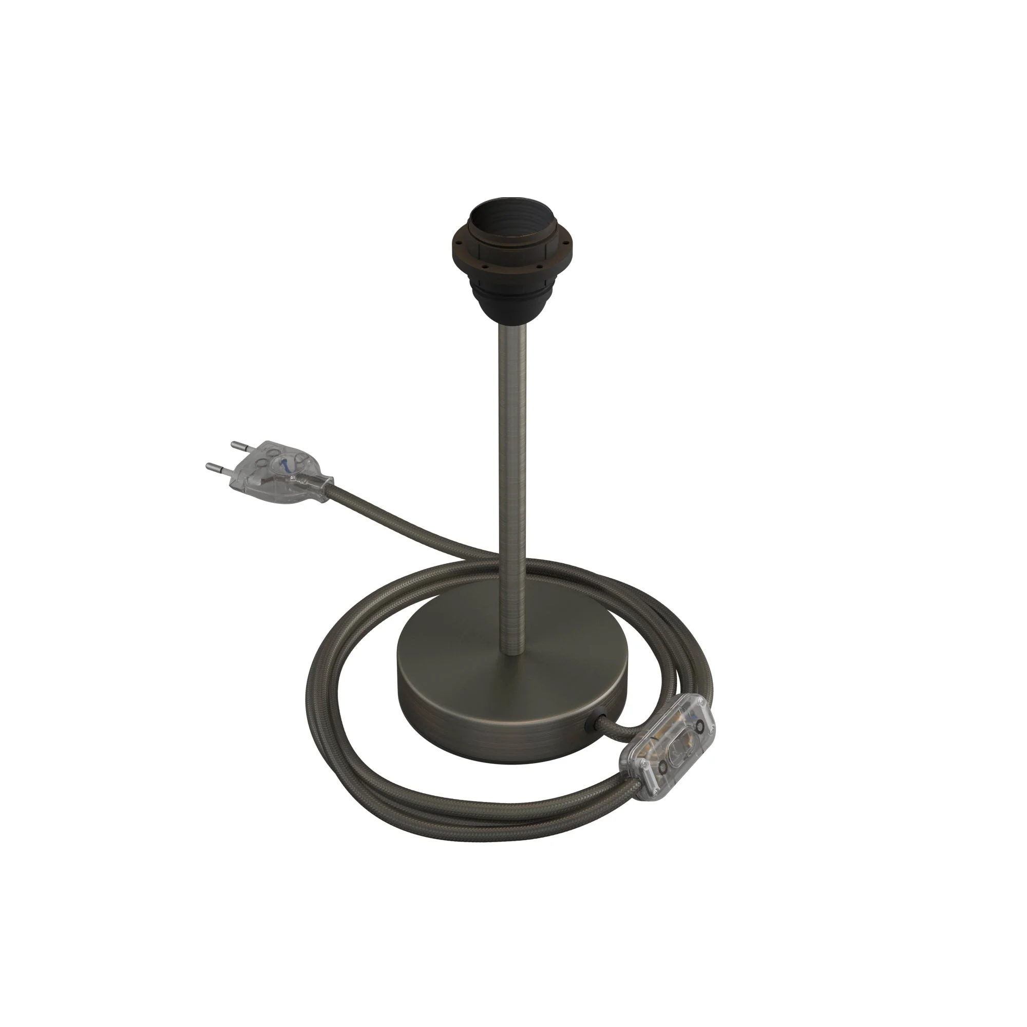 Ceiling lamp holder for lampshade - Metal table lamp - Satin titanium - Image 7