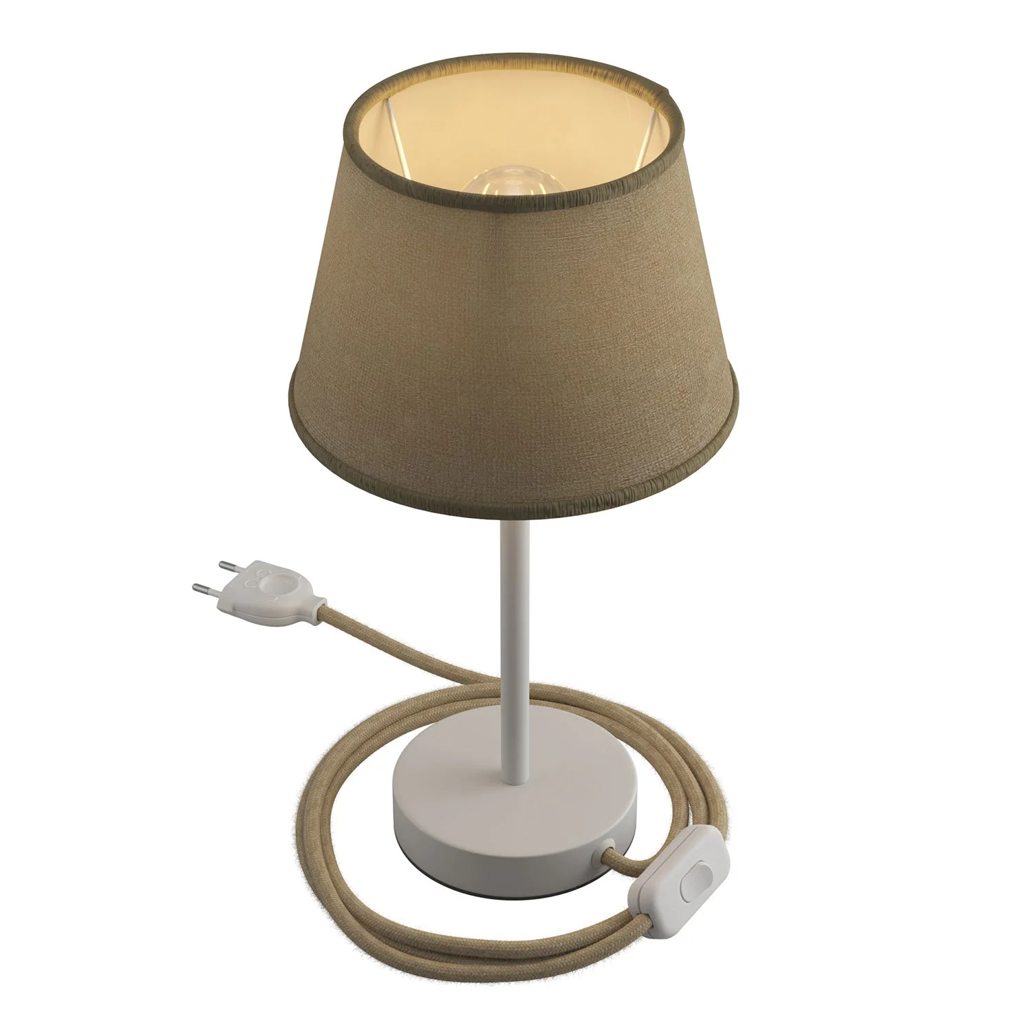 Table lamp with Impero lampshade, metal table lamp - Natural jute - Image 6