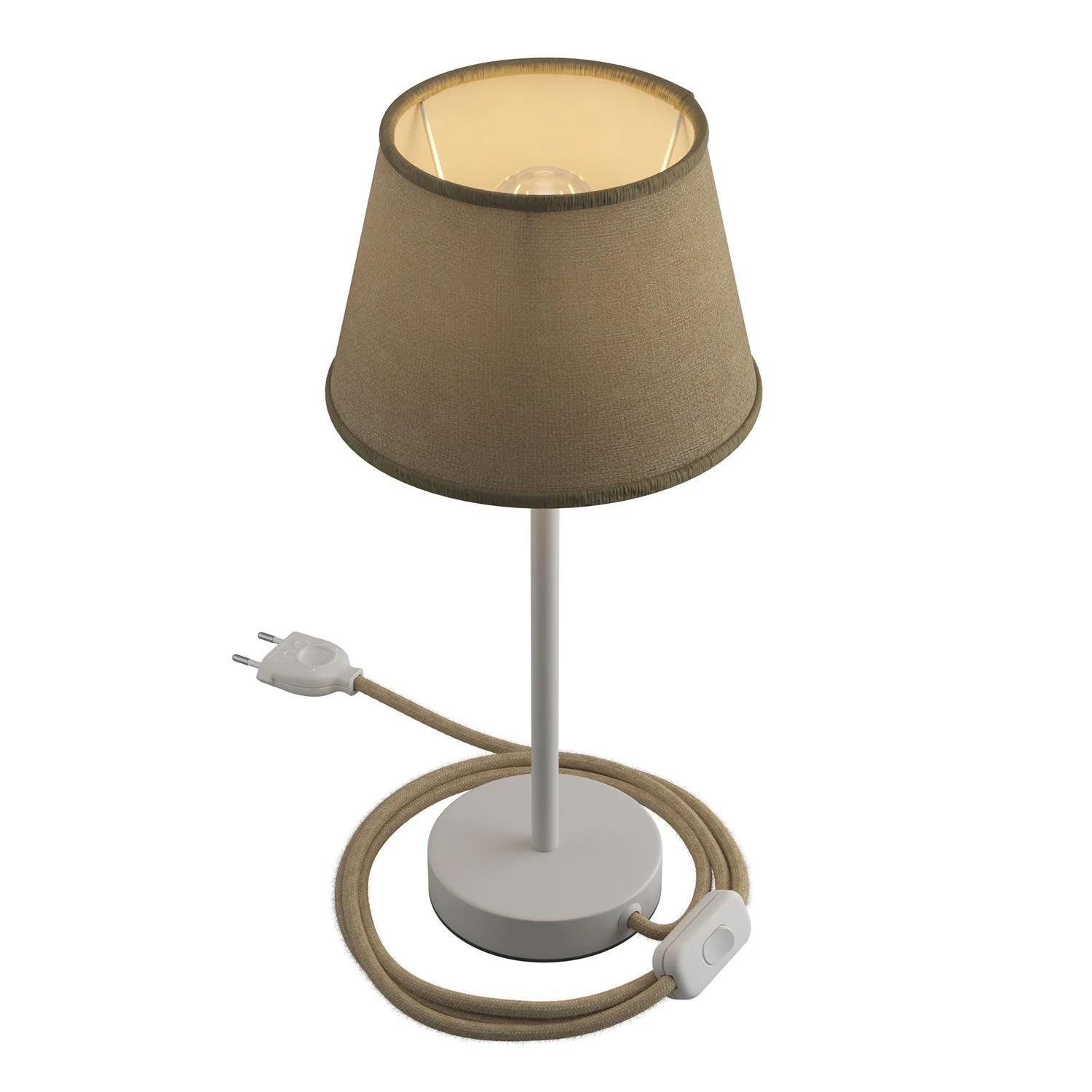 Table lamp with Impero lampshade, metal table lamp - Natural jute - Image 7
