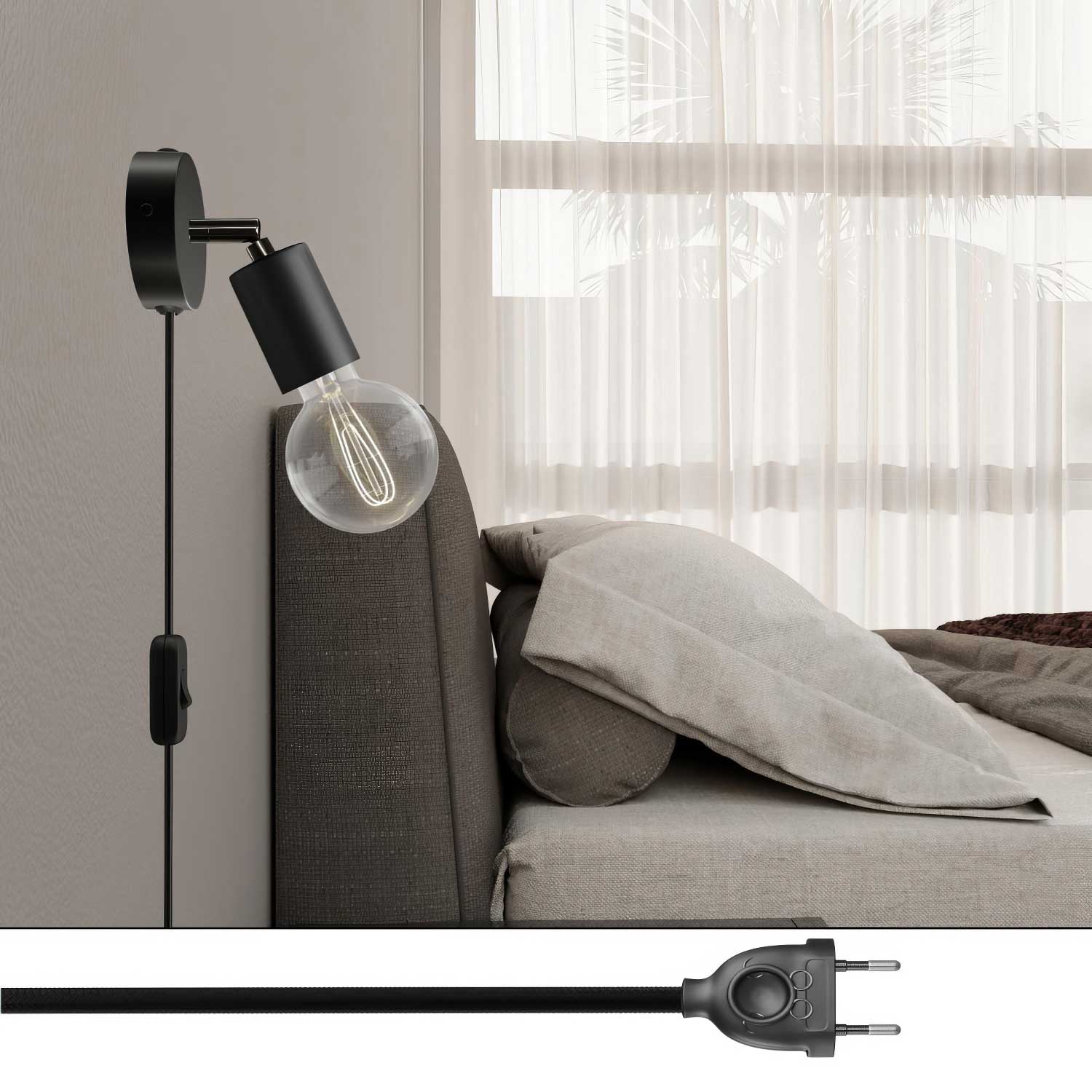 Spostaluce Adjustable Joint Metal Lamp - Black - Image 2