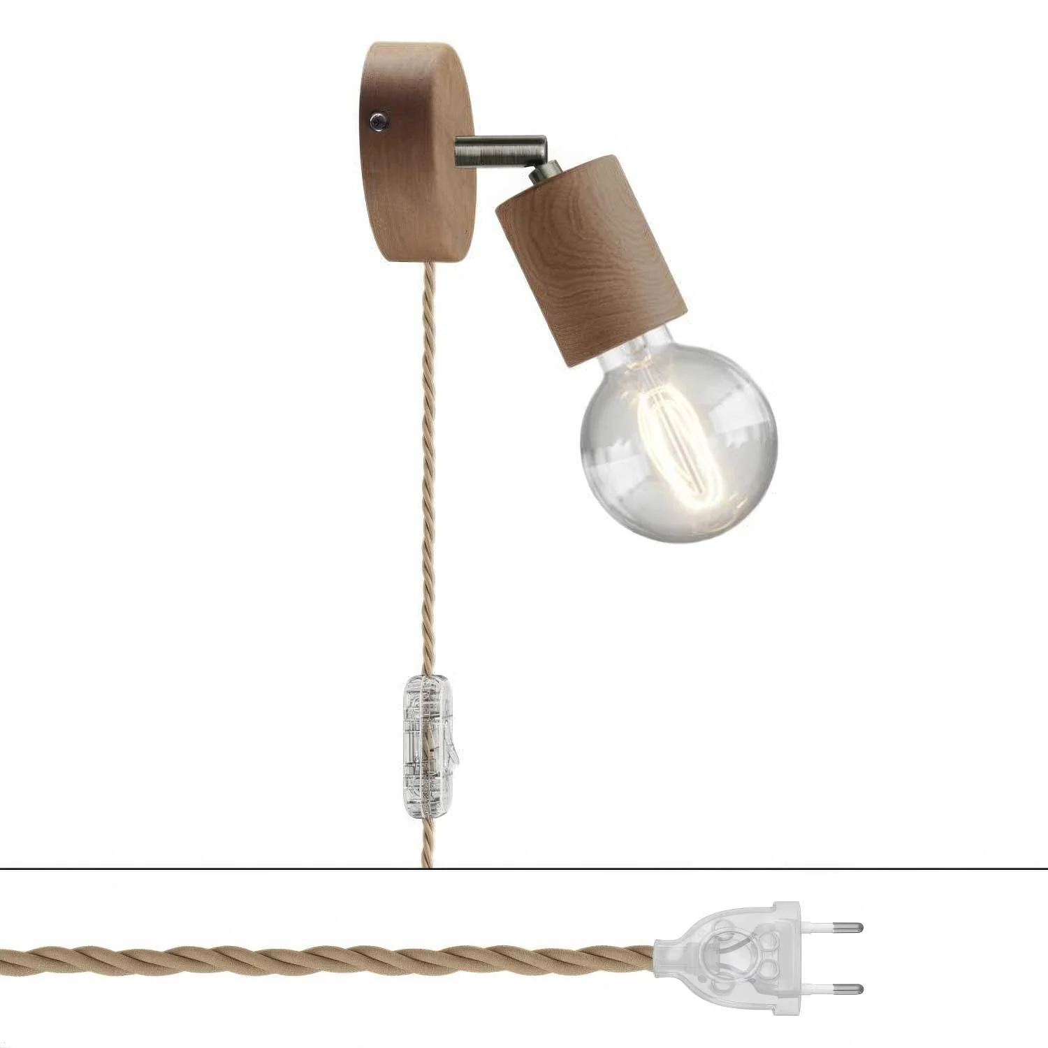 Spostaluce Swivel joint wooden lamp - Neutral