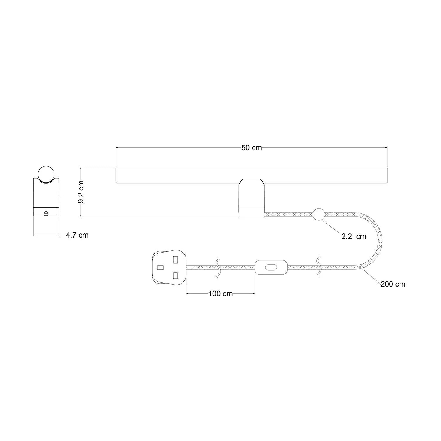Spostaluce esse14 lamp with S14d fitting and UK plug - White - Image 5