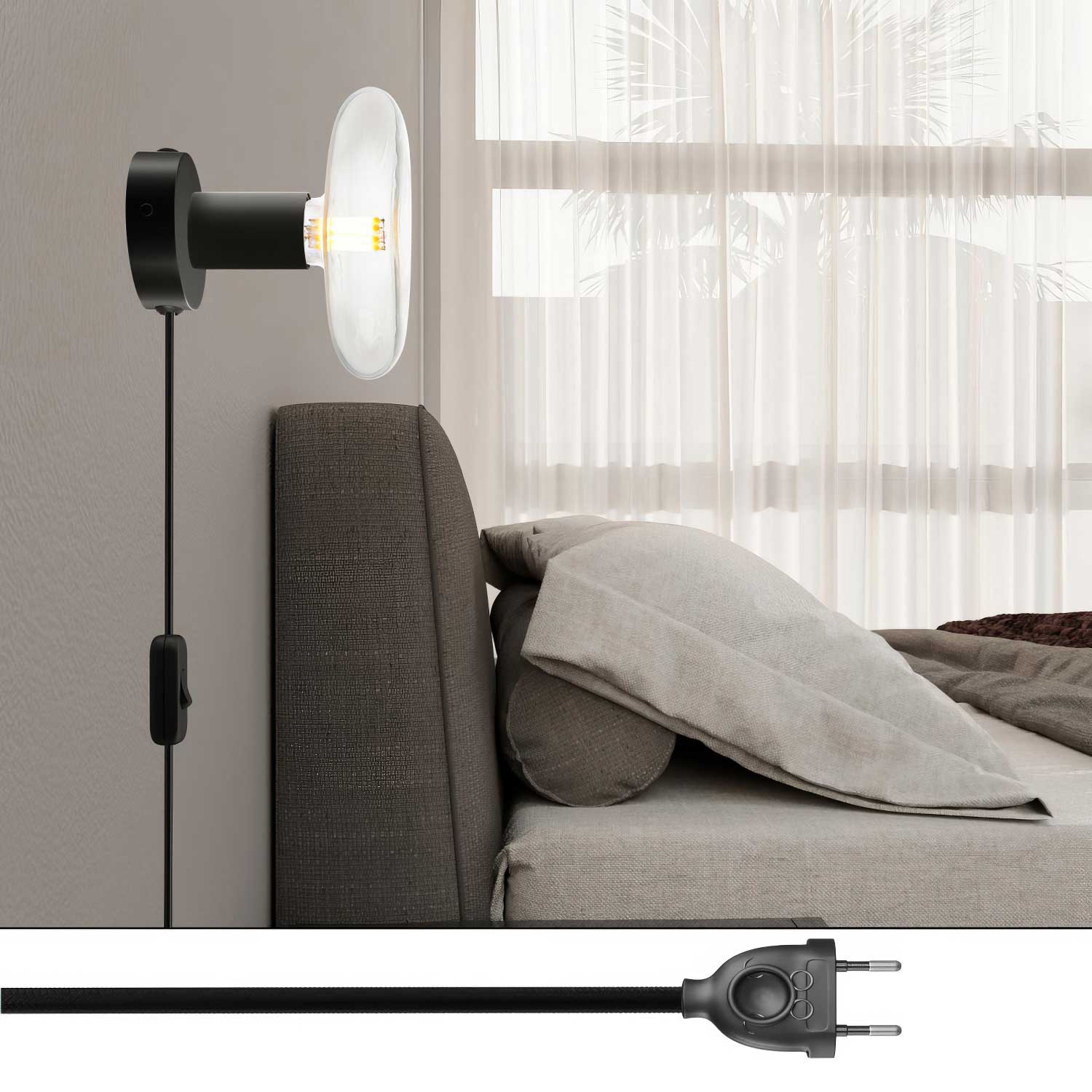 Spostaluce metal lamp – Black - Image 2