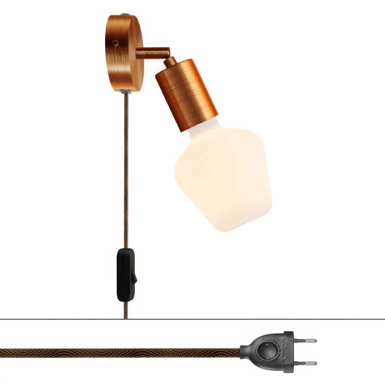 Spostaluce lamp with adjustable metal joint - Brushed copper
