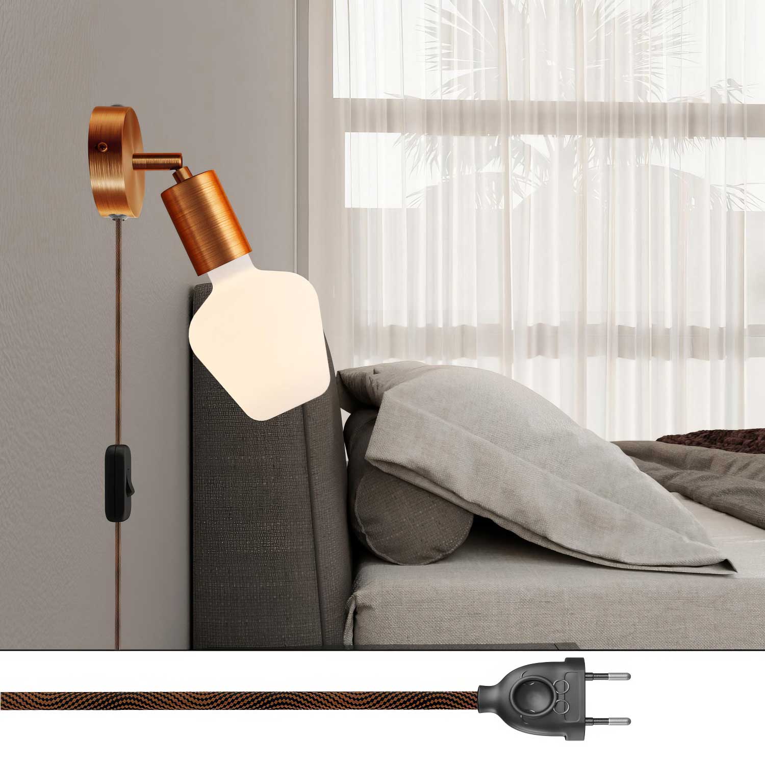 Spostaluce lamp with adjustable metal joint - Brushed copper - Image 2