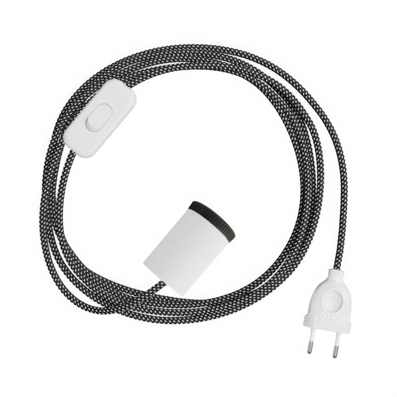 Mini Spotlight GU1d0 lamp with SnakeBis wiring - Matt white