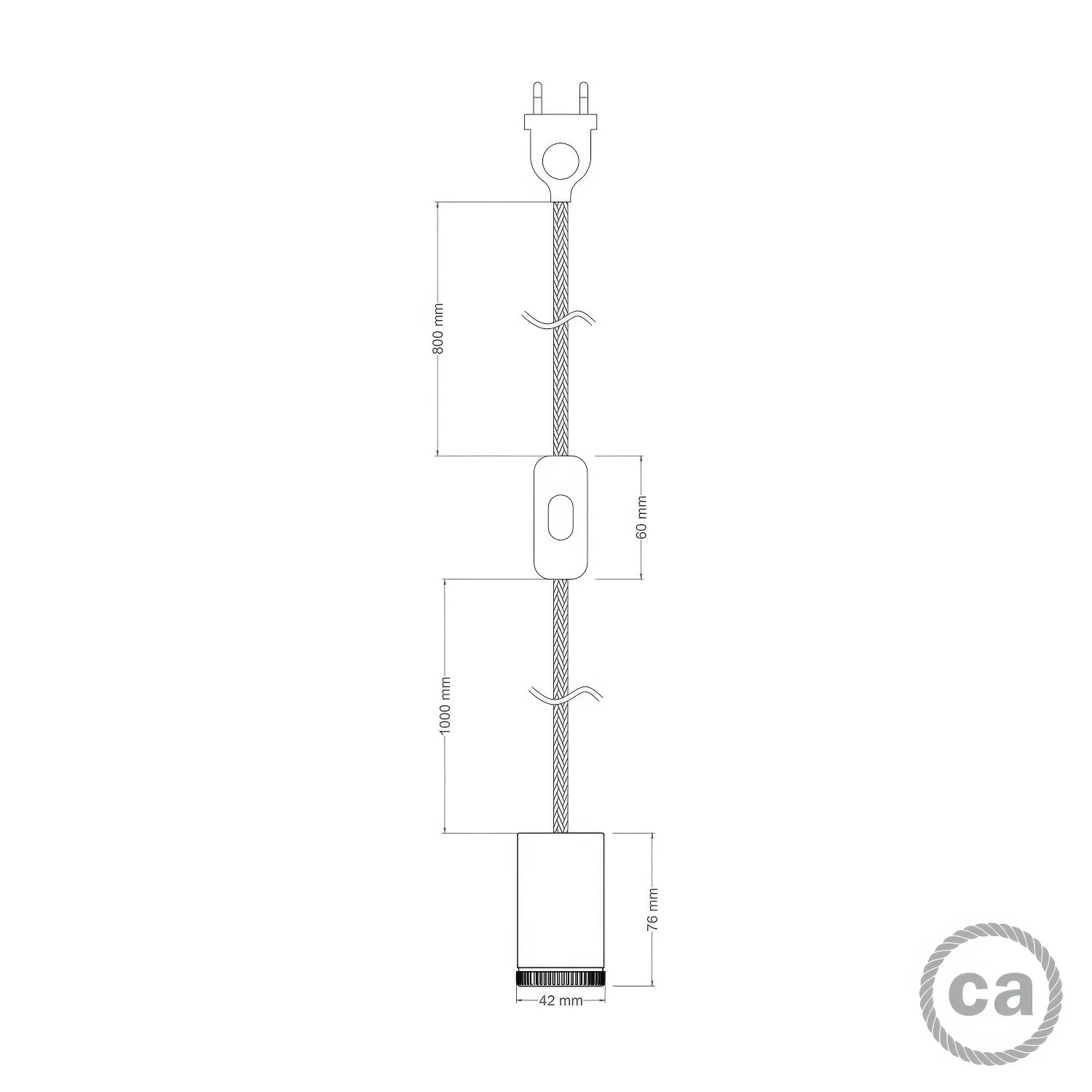 Mini Spotlight GU1d0 lamp with SnakeBis wiring - Matt white - Image 5