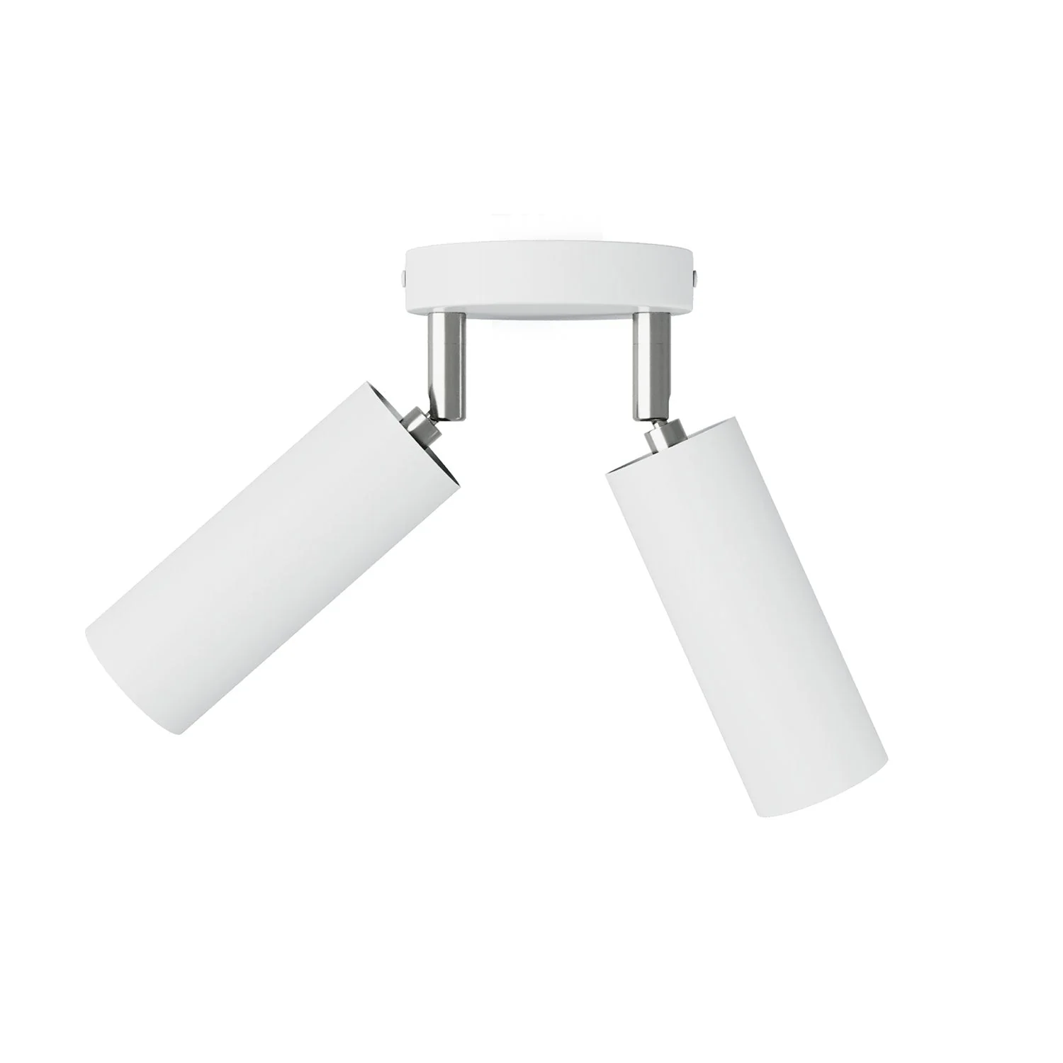 2-spotlight lamp with Tub-E14 lampshade and round ceiling rose - Matt white