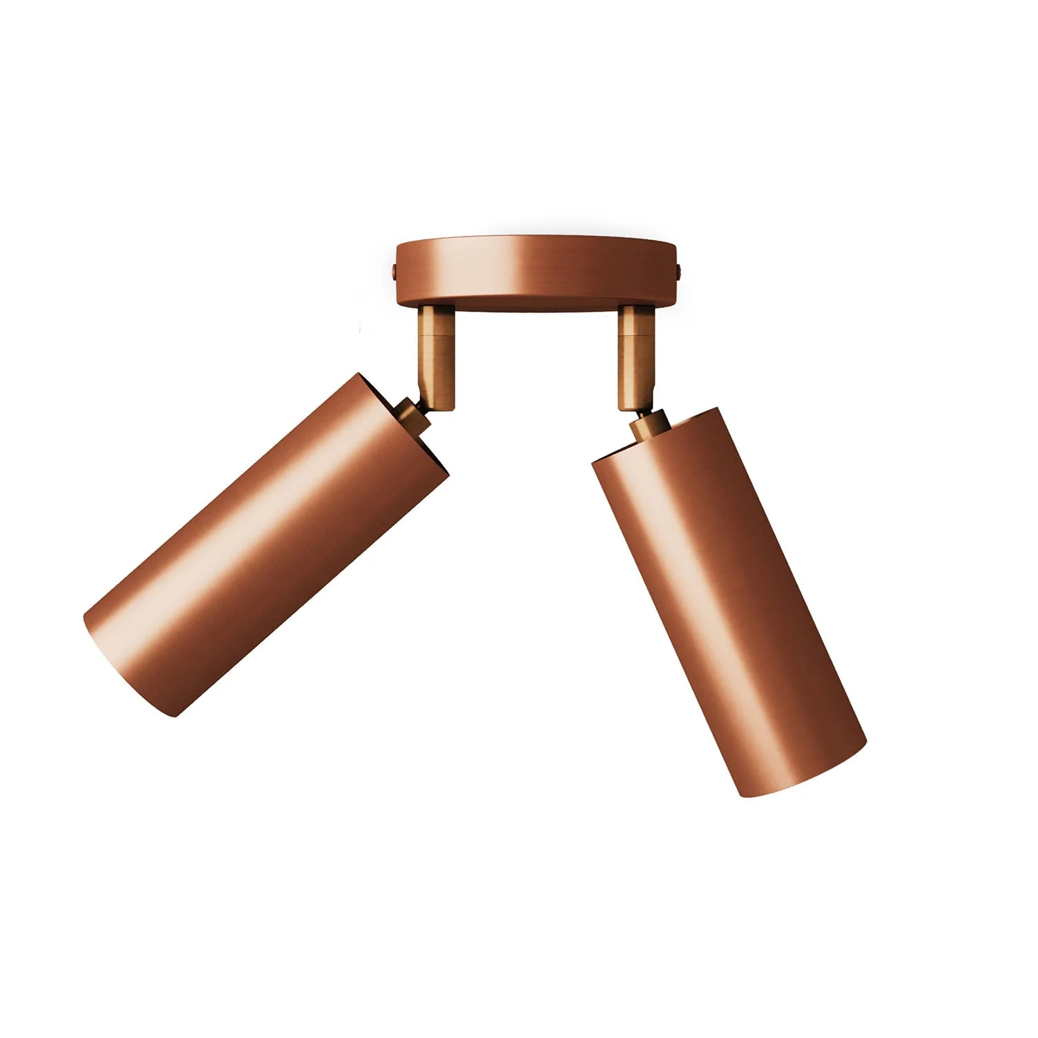 2-spotlight-lamp-with-tub-e14-lampshade-and-round-ceiling-rose---Satin-copper