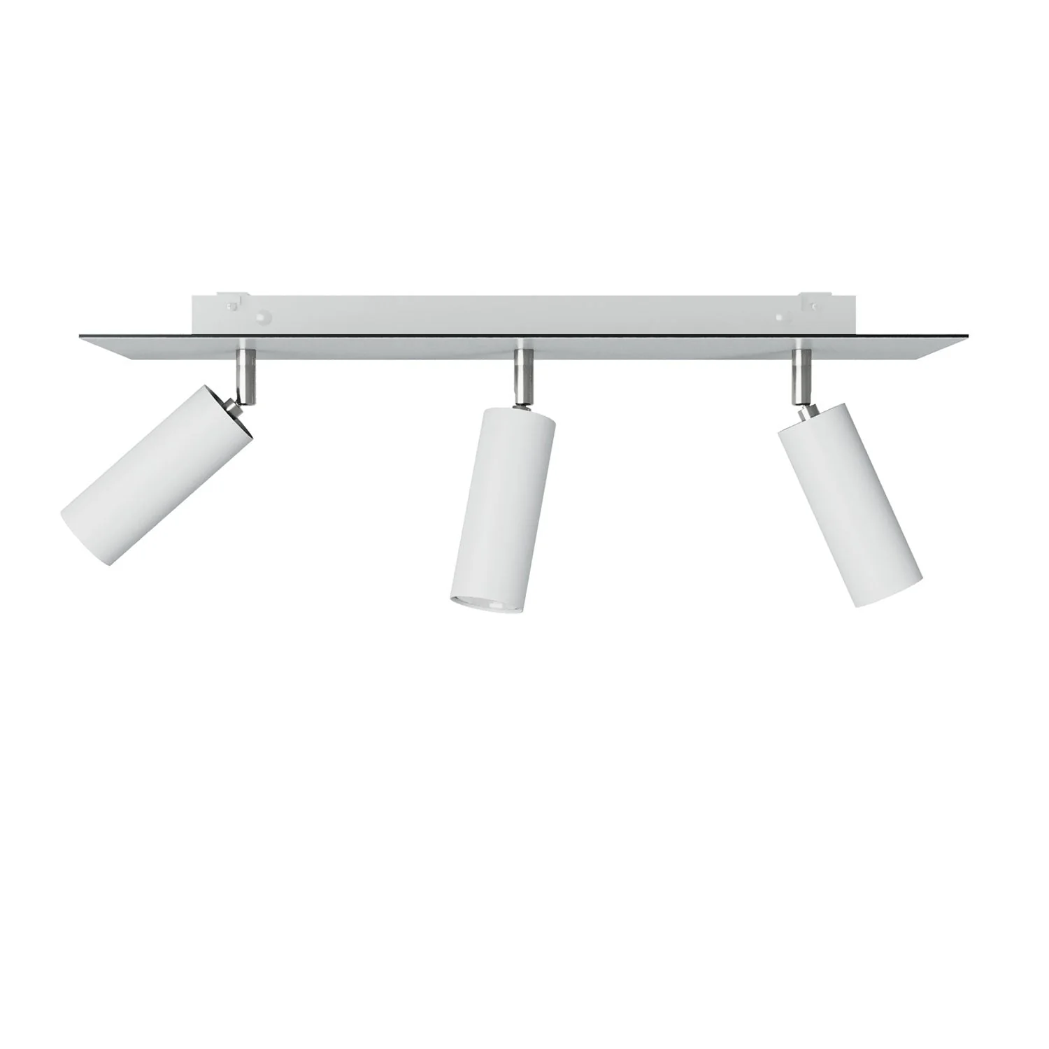 3-spotlight lamp with Tub-E14 lampshade and Rose-One XXL rectangular canopy – Matt White
