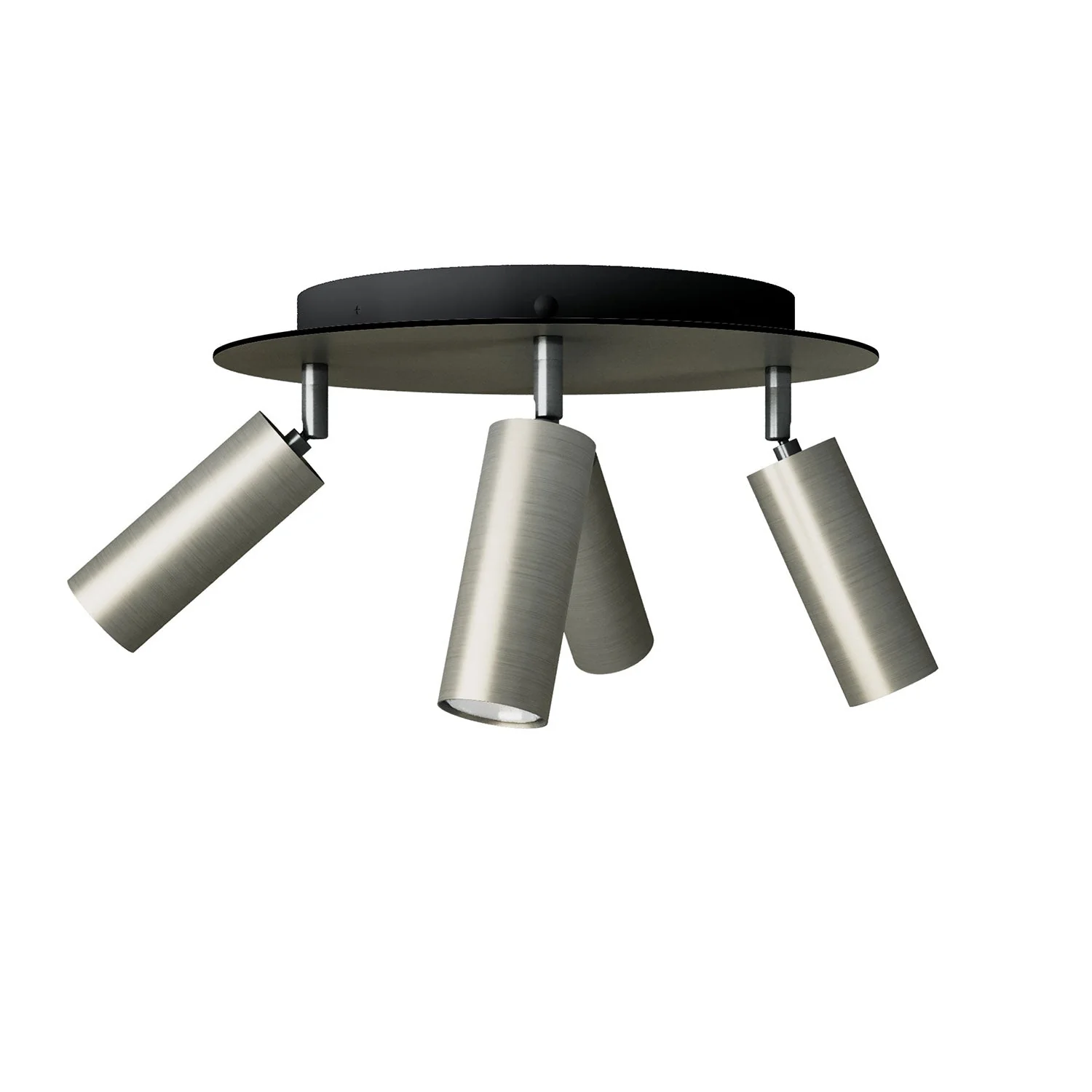 Lamp with 4 spotlights and Tub-E14 lampshade and Rose-One XXL round - Satin titanium