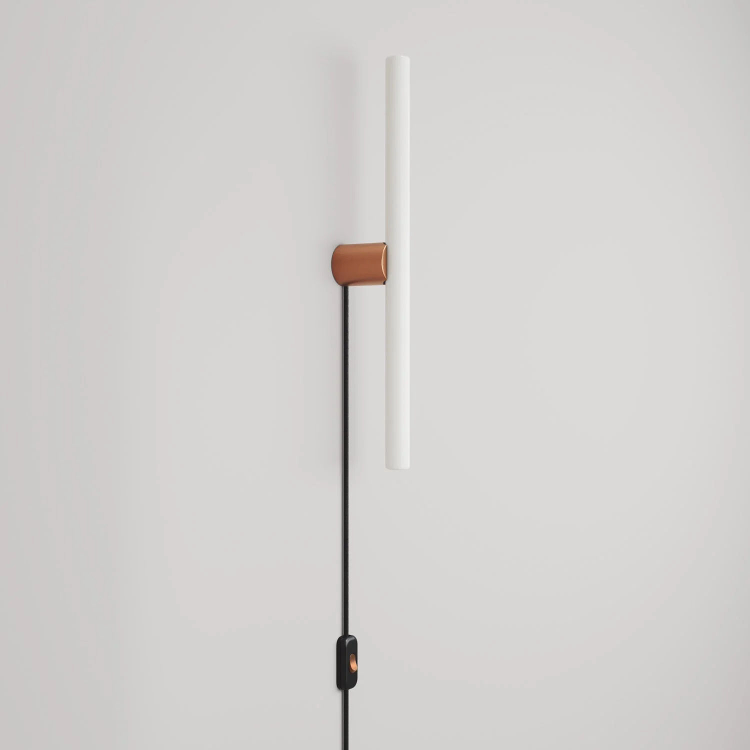 Lamp with UK plug with metallic finish and linear LED light bulb S14d - Satin copper - Image 4