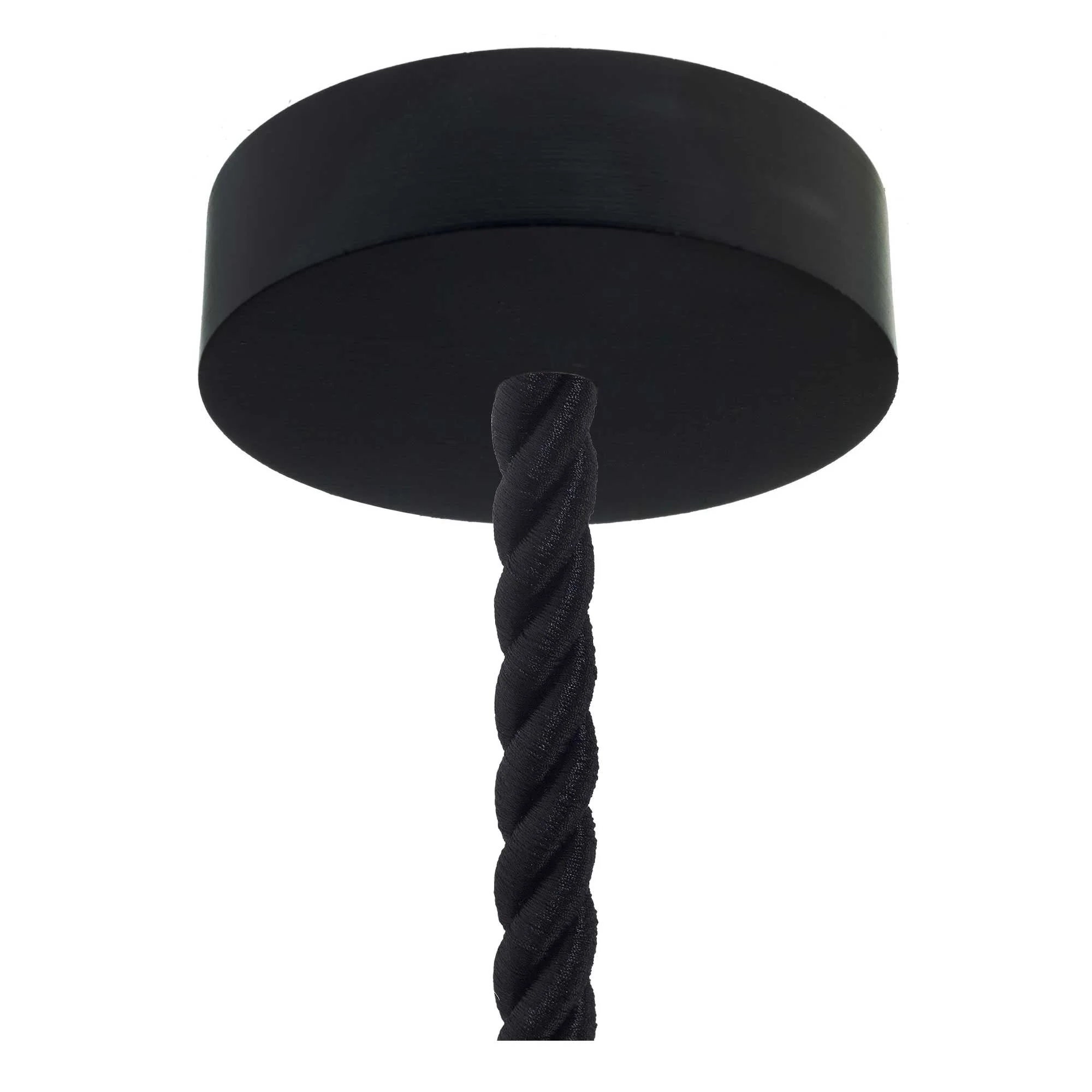 Pendant lamp complete with XL 16 mm nautical cord with painted wood finishes - Black - Image 2
