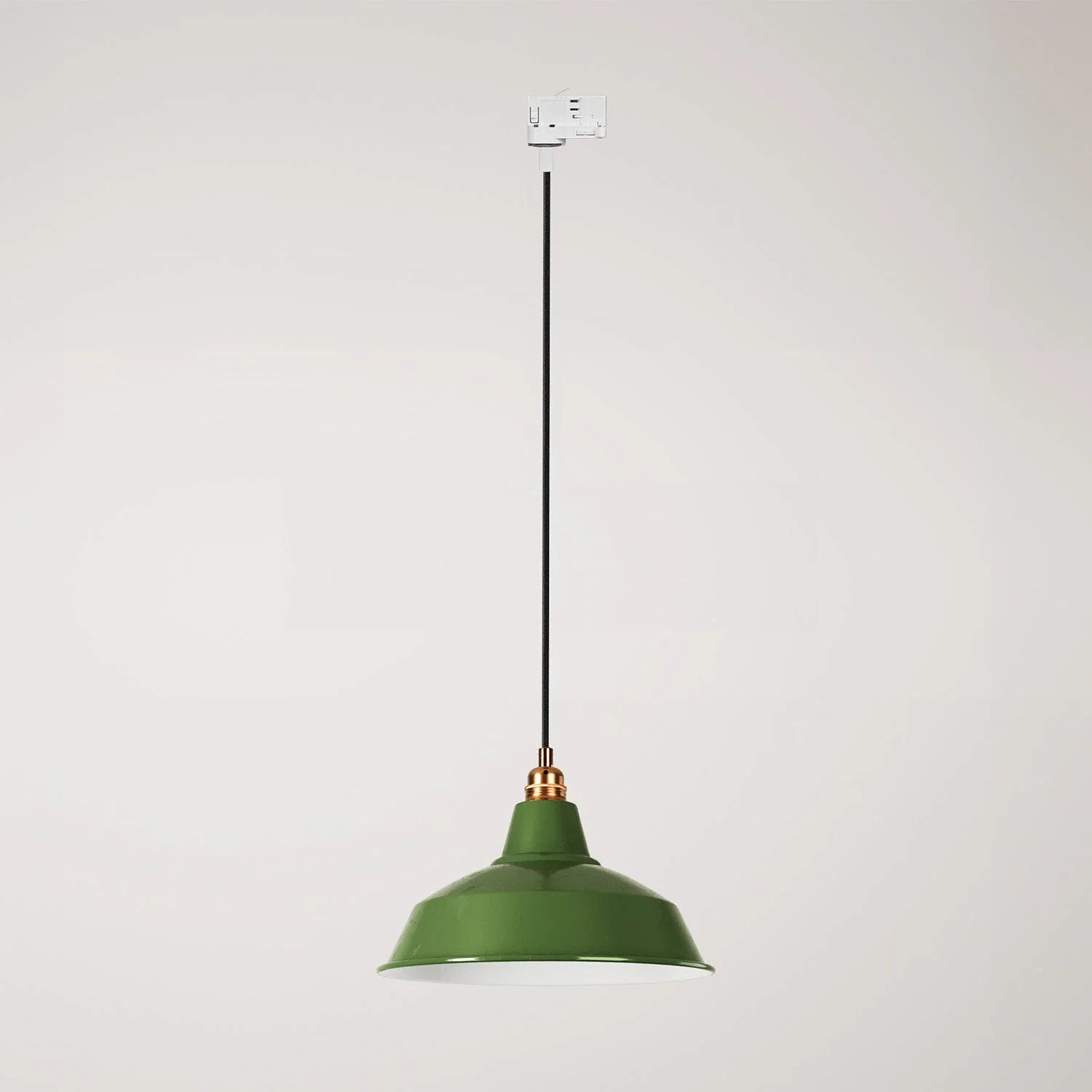 Pendant lamp with Bistrot lampshade for tracks - Green