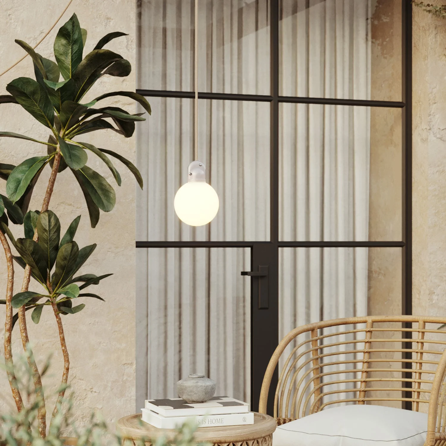 Modulair outdoor lamp IP65 with UK plug, unbreakable Unbreak-a-Ball lampshade and SN06 cable - Image 2
