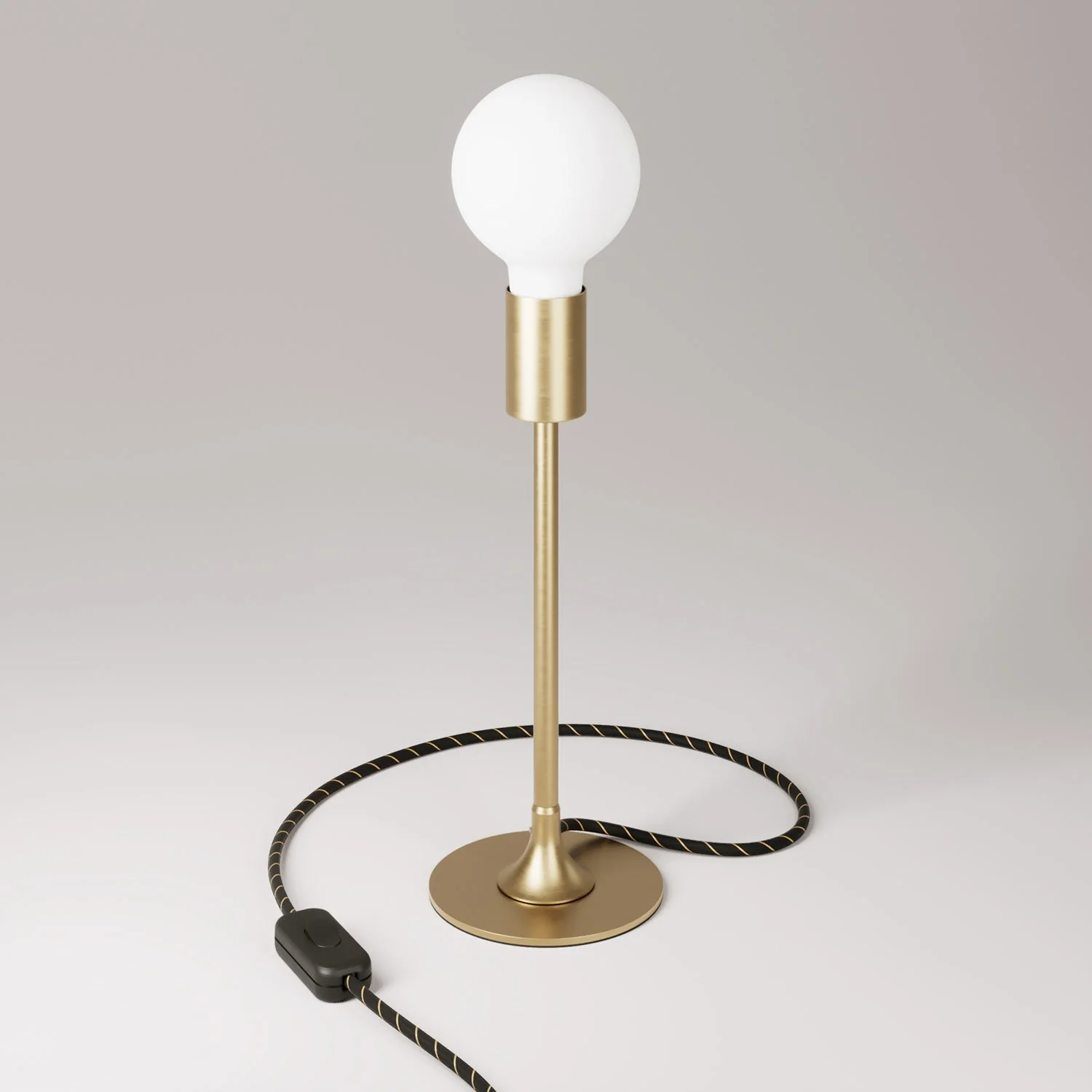 MAG-Y table lamp with round metal base and UK plug – Satin bronze