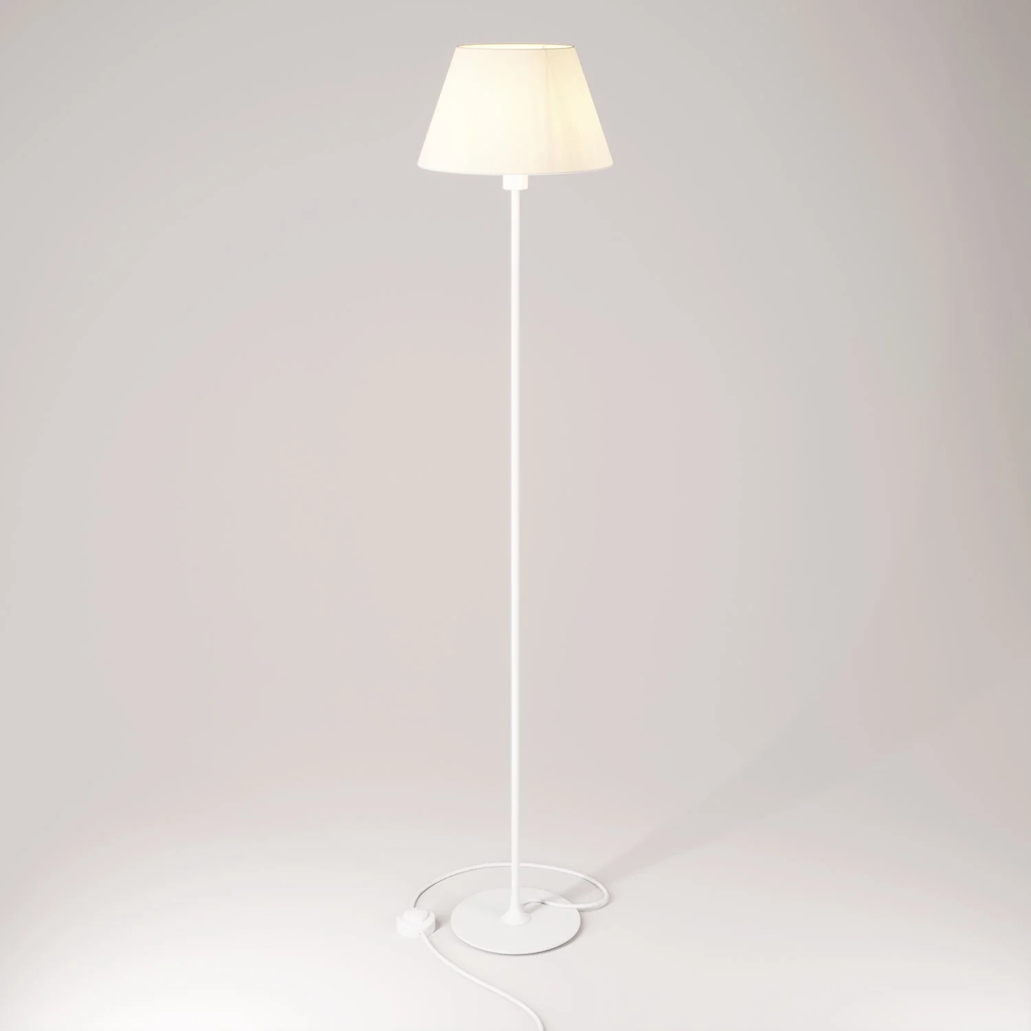 MAG-Y floor lamp with round metal base and Impero M lampshade - Matt white
