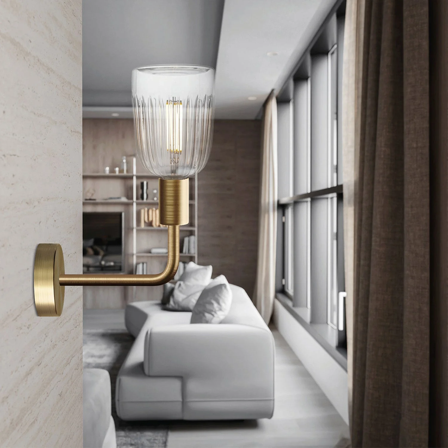 Fermaluce Elle metal lamp with Crystal light bulb - Satin bronze - Image 2