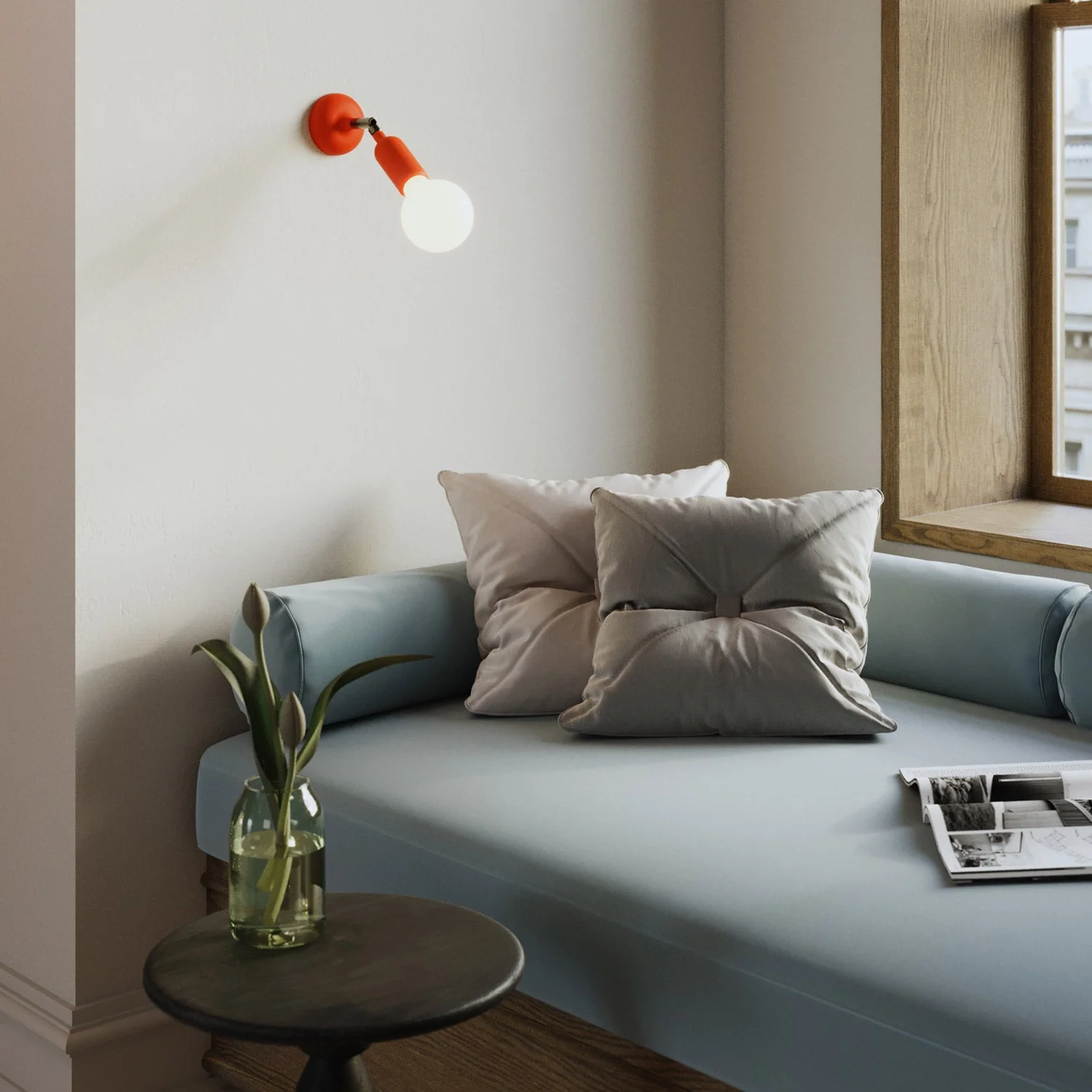 Fermaluce lamp in silicone with joint and built-in switch - Orange - Image 2