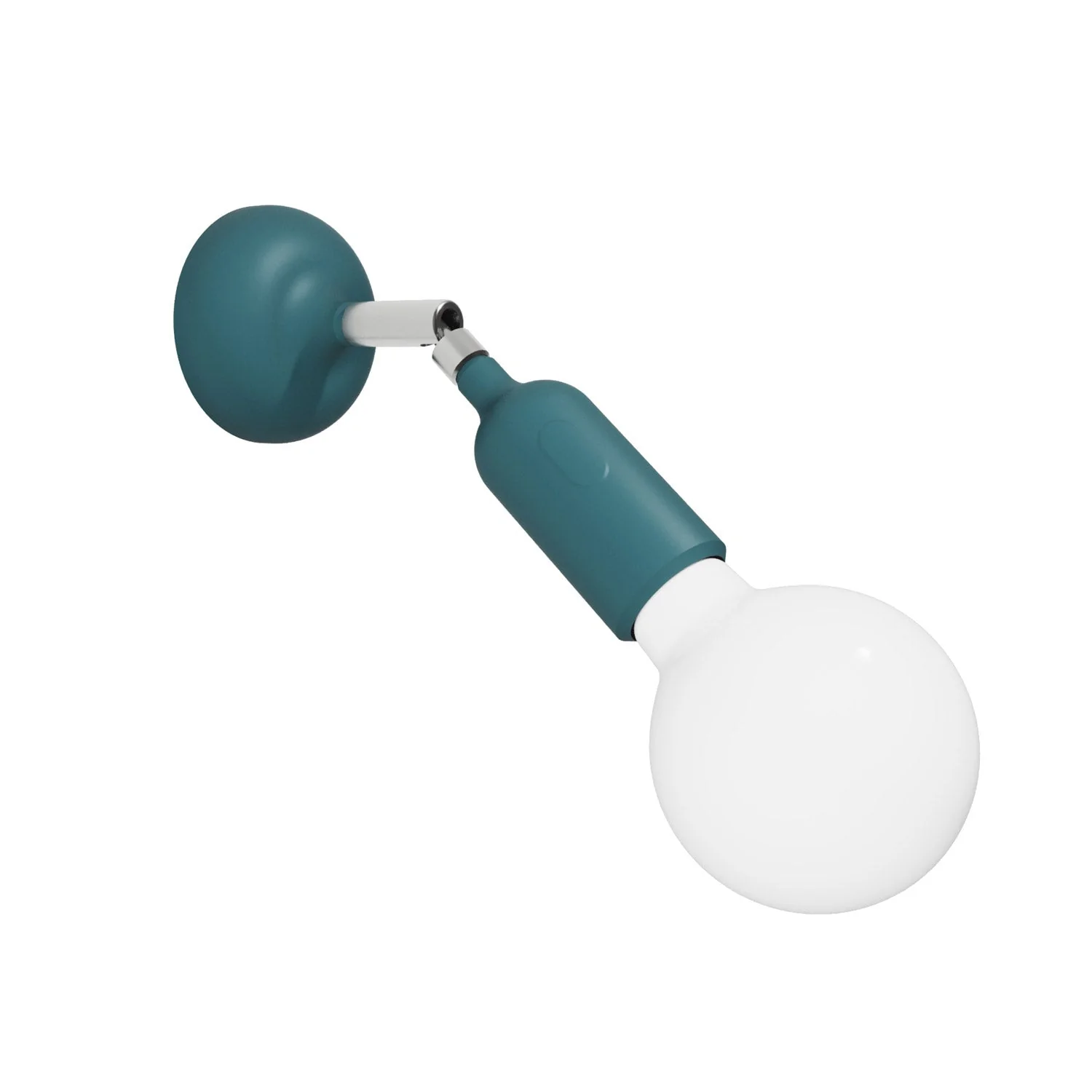 Fermaluce silicone lamp with joint and built-in switch - Petrol Blue