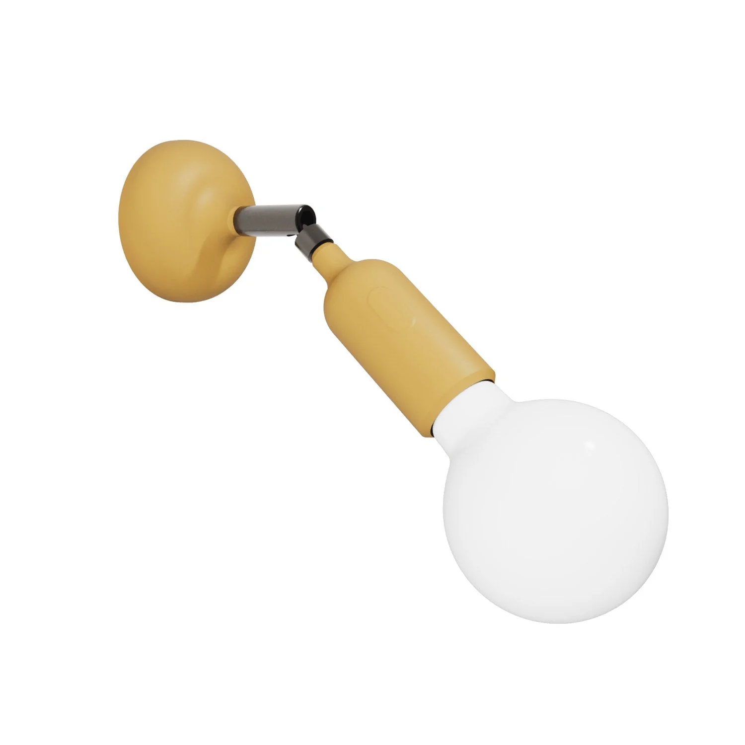 Fermaluce silicone lamp with joint and built-in switch - Mustard