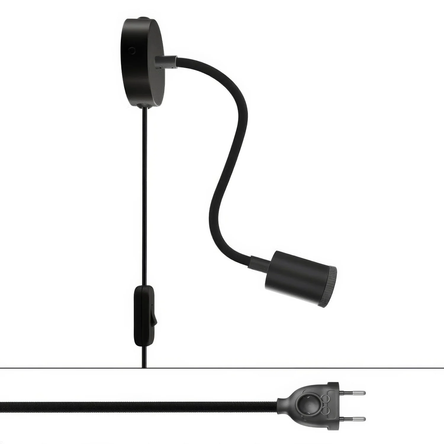Lampada Spostaluce Flex 30 adjustable with GU1d0 spotlight – Black