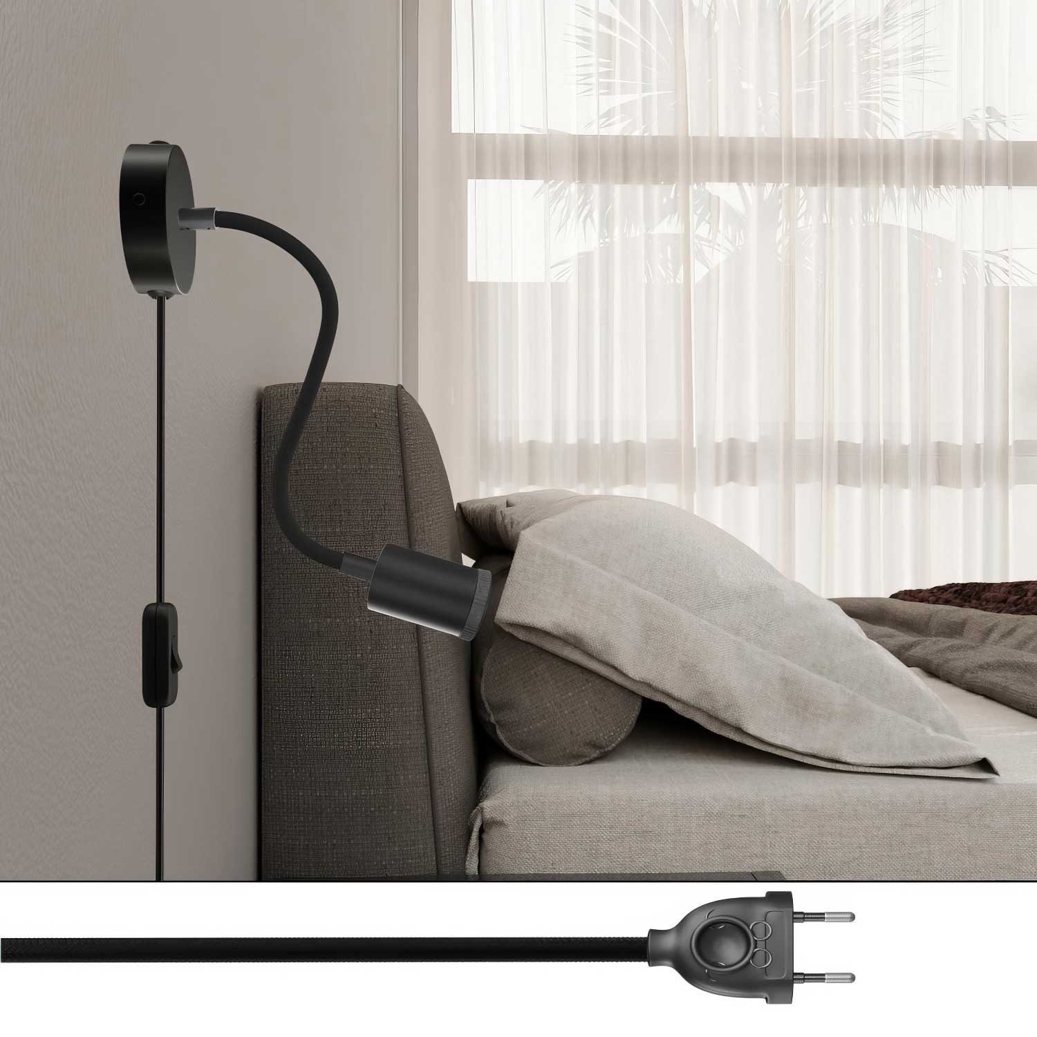 Lampada Spostaluce Flex 30 adjustable with GU1d0 spotlight – Black - Image 2