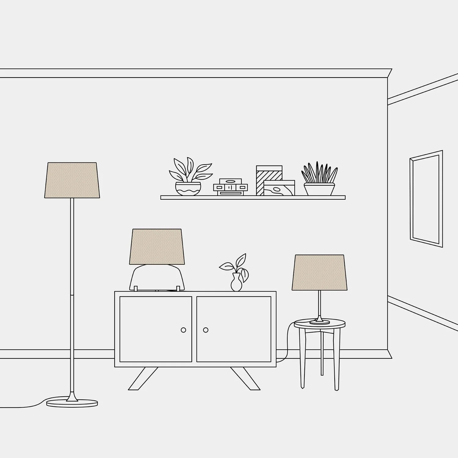 Athena Lampshade with E27 fitting for table and floor lamp - Made in Italy - Arenal Dove Gray - Image 5