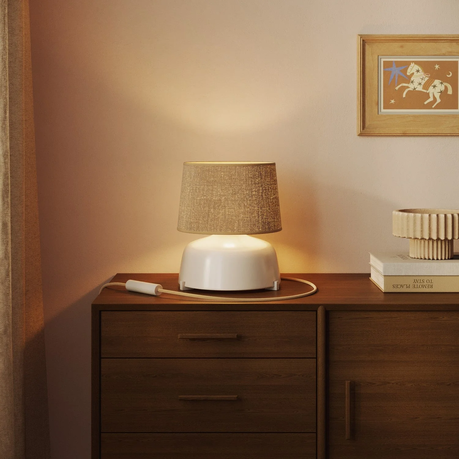 Athena lampshade with E27 fitting for table lamp - Made in Italy - Natural jute - Image 2
