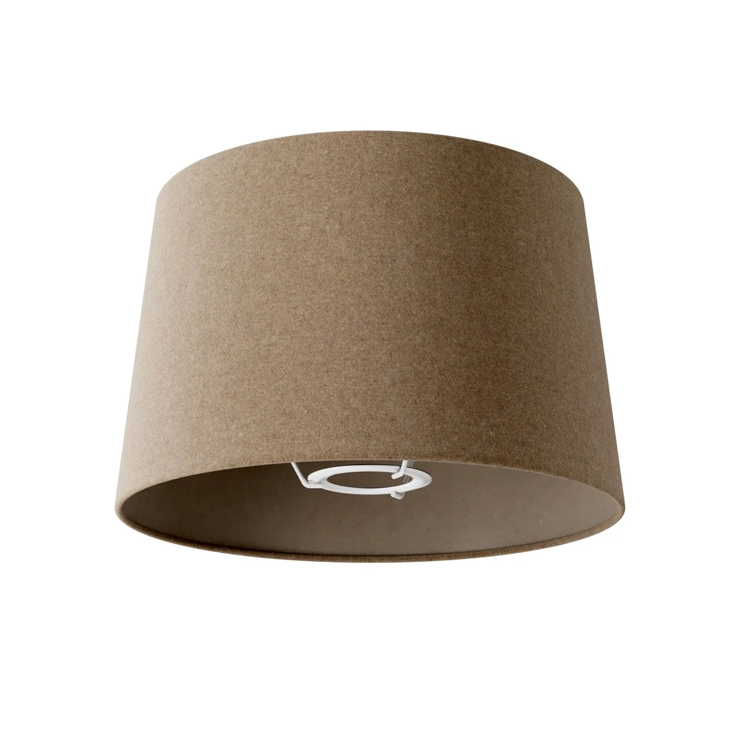 Athena Lampshade with E27 fitting for table or floor lamp - Made in Italy - Brown Wool