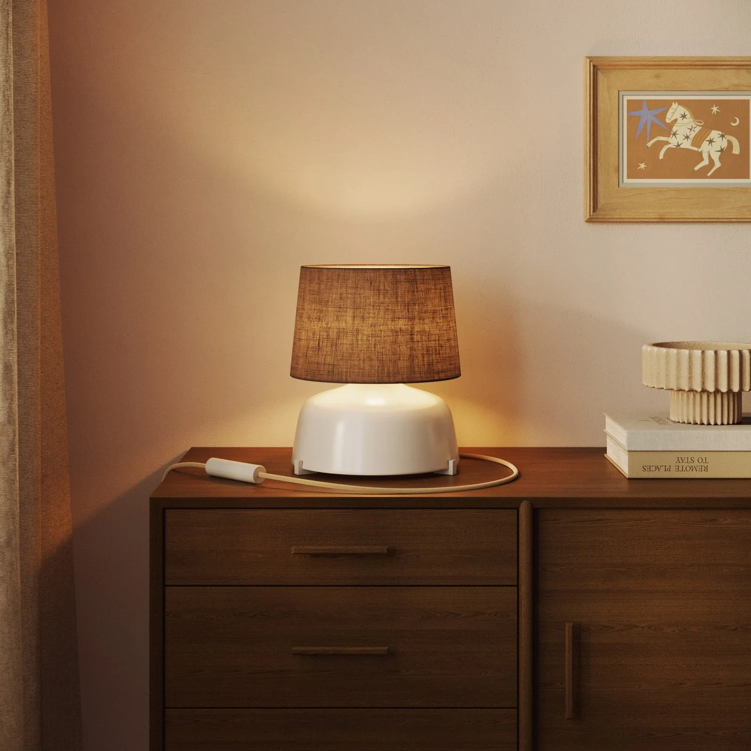 Athena Lampshade with E27 fitting for table or floor lamp - Made in Italy - Camelot Brown - Image 2