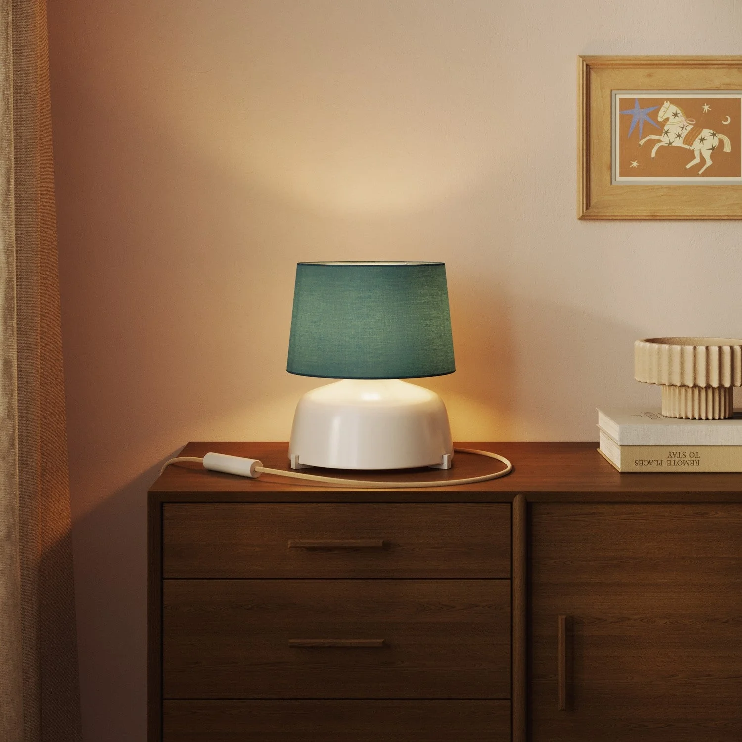 Athena Lampshade with E27 fitting for table or floor lamp - Made in Italy - Teletta Verde Dubbio - Image 2