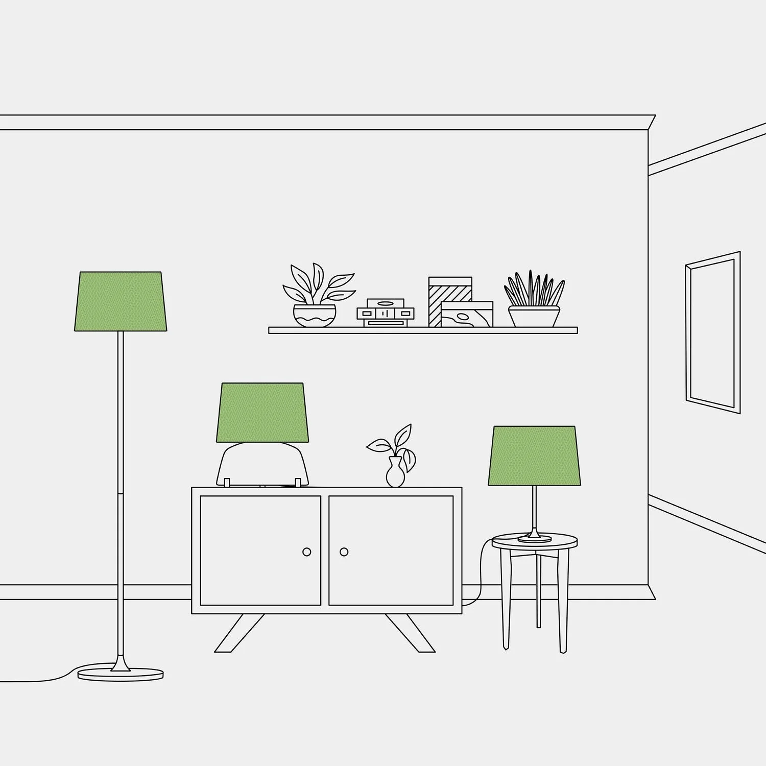 Athena Lampshade with E27 fitting for table or floor lamp - Made in Italy - Pistachio Green Cinette - Image 5