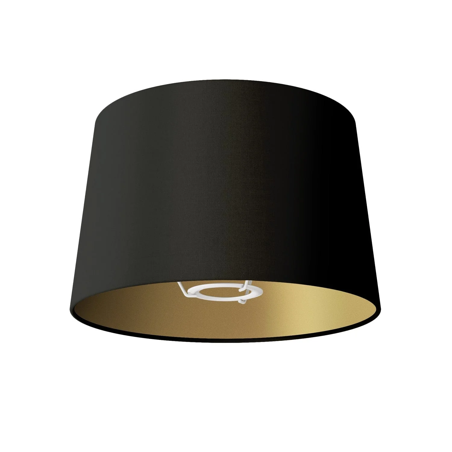 Athena lampshade with E27 fitting for table lamp - Made in Italy - Black Cinette with Gold interior