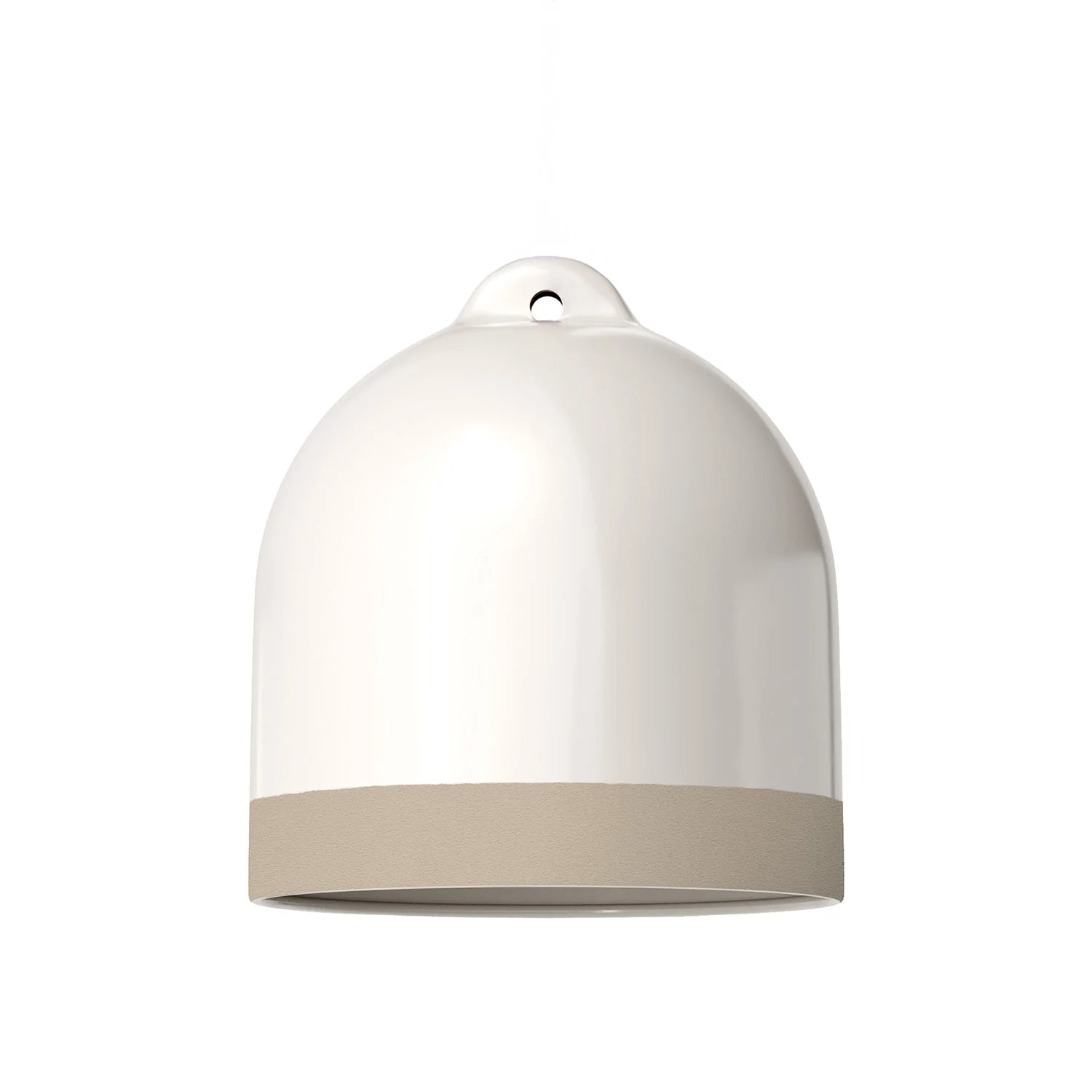 Lampshade Campana M two-tone in White and Dove Grey ceramic, Materia collection - Made in Italy - Image 3