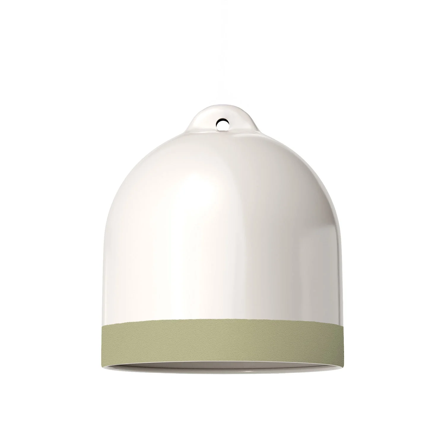 Campana M bicolour ceramic lampshade in White and Sage Green, Materia collection - Made in Italy - Image 3