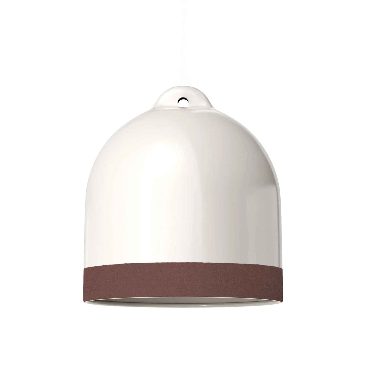 Campana M bicolour ceramic lampshade in White and Brown, Materia collection - Made in Italy - Image 3