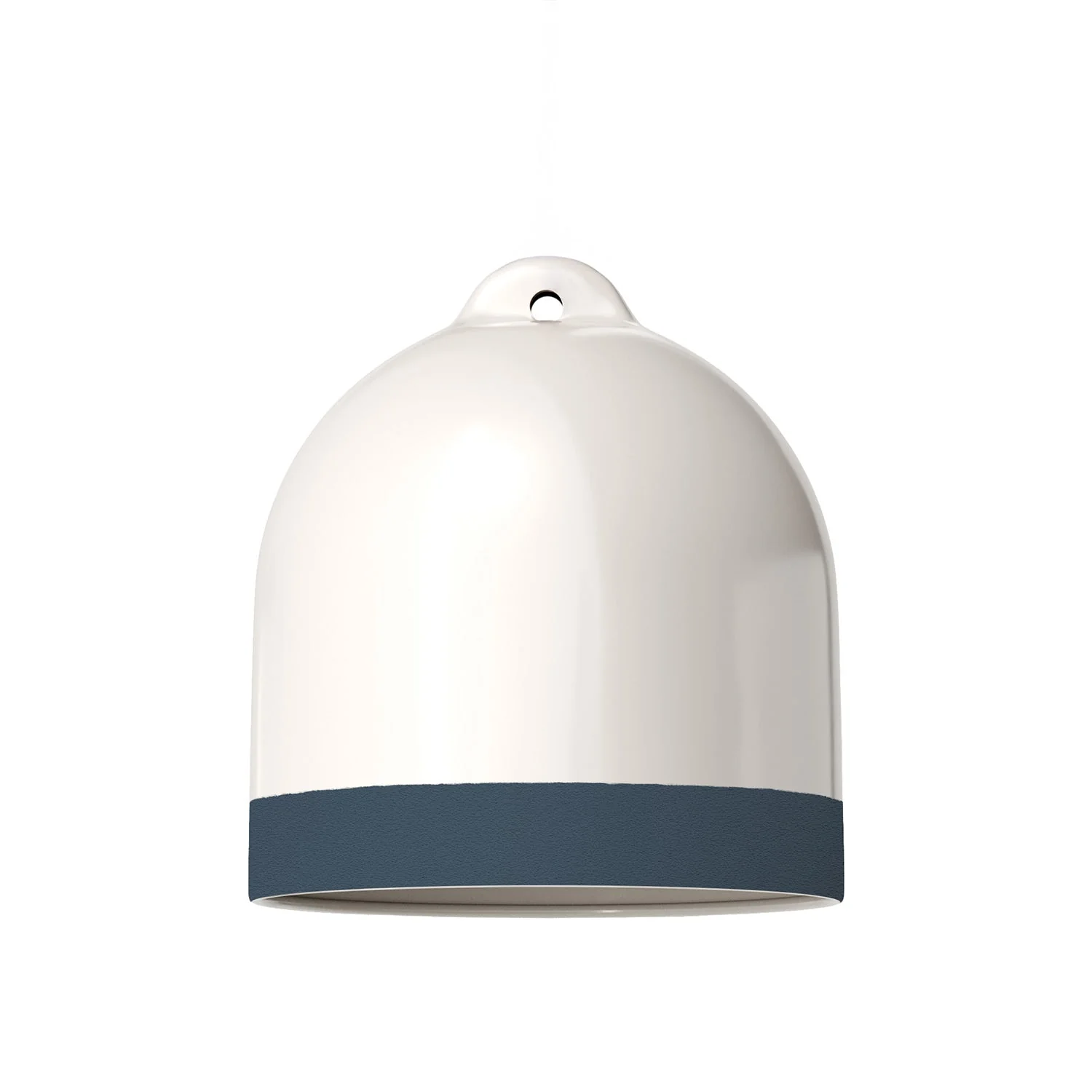 Campana M bicolour ceramic lampshade in White and Petrol Blue, Materia collection - Made in Italy - Image 3