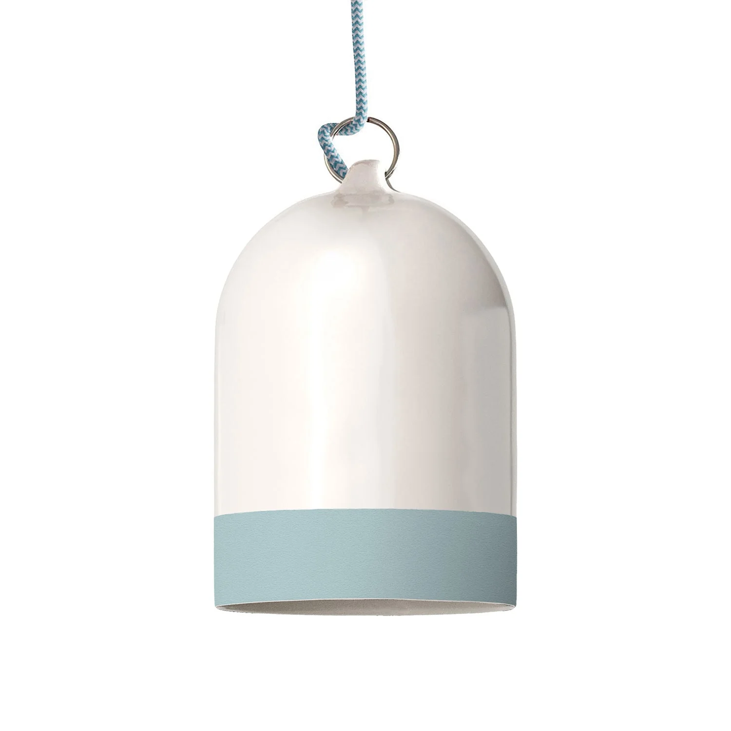 Mini XS Bell lampshade, two-tone in ceramic White and Blue, Materia collection - Made in Italy