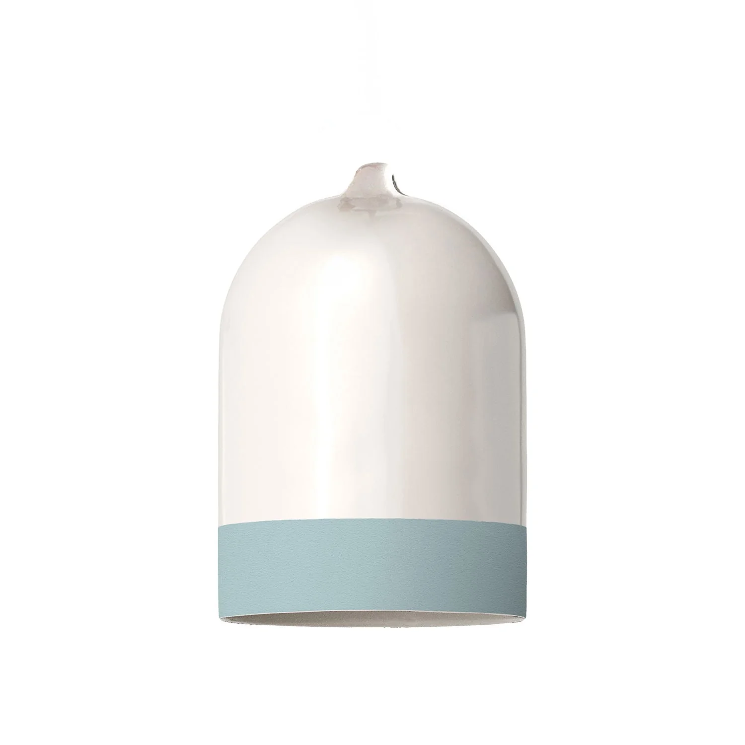 Mini XS Bell lampshade, two-tone in ceramic White and Blue, Materia collection - Made in Italy - Image 3