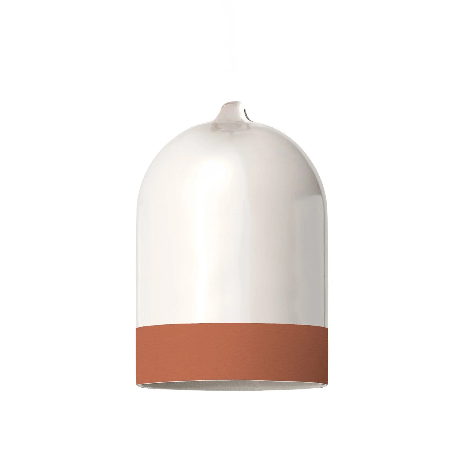 Mini XS Bell Lampshade, two-tone, in white and terracotta ceramic, Materia collection - Made in Italy - Image 3