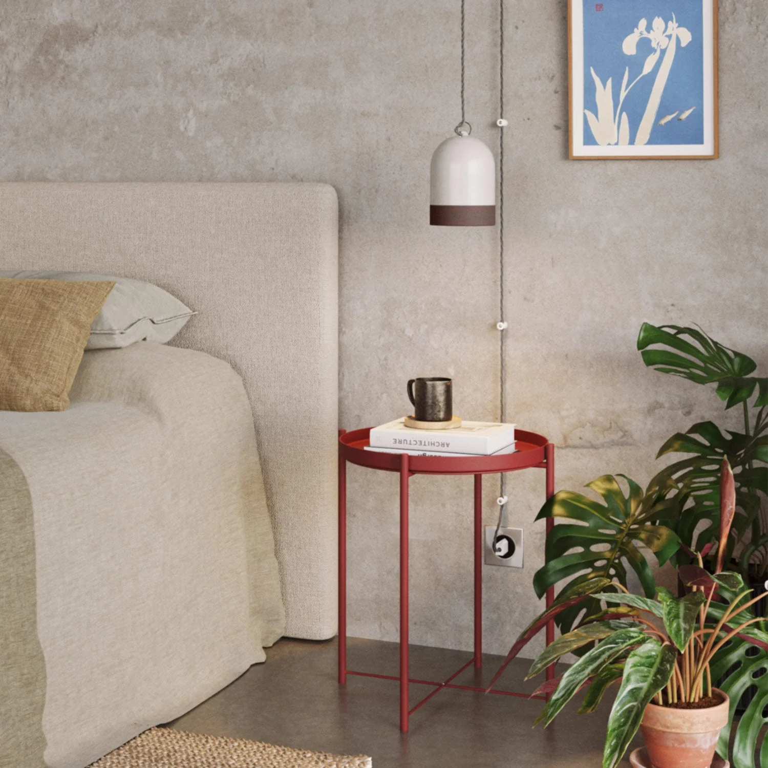 Mini XS Bell lampshade in two-tone ceramic, White and Brown, Materia collection - Made in Italy - Image 2