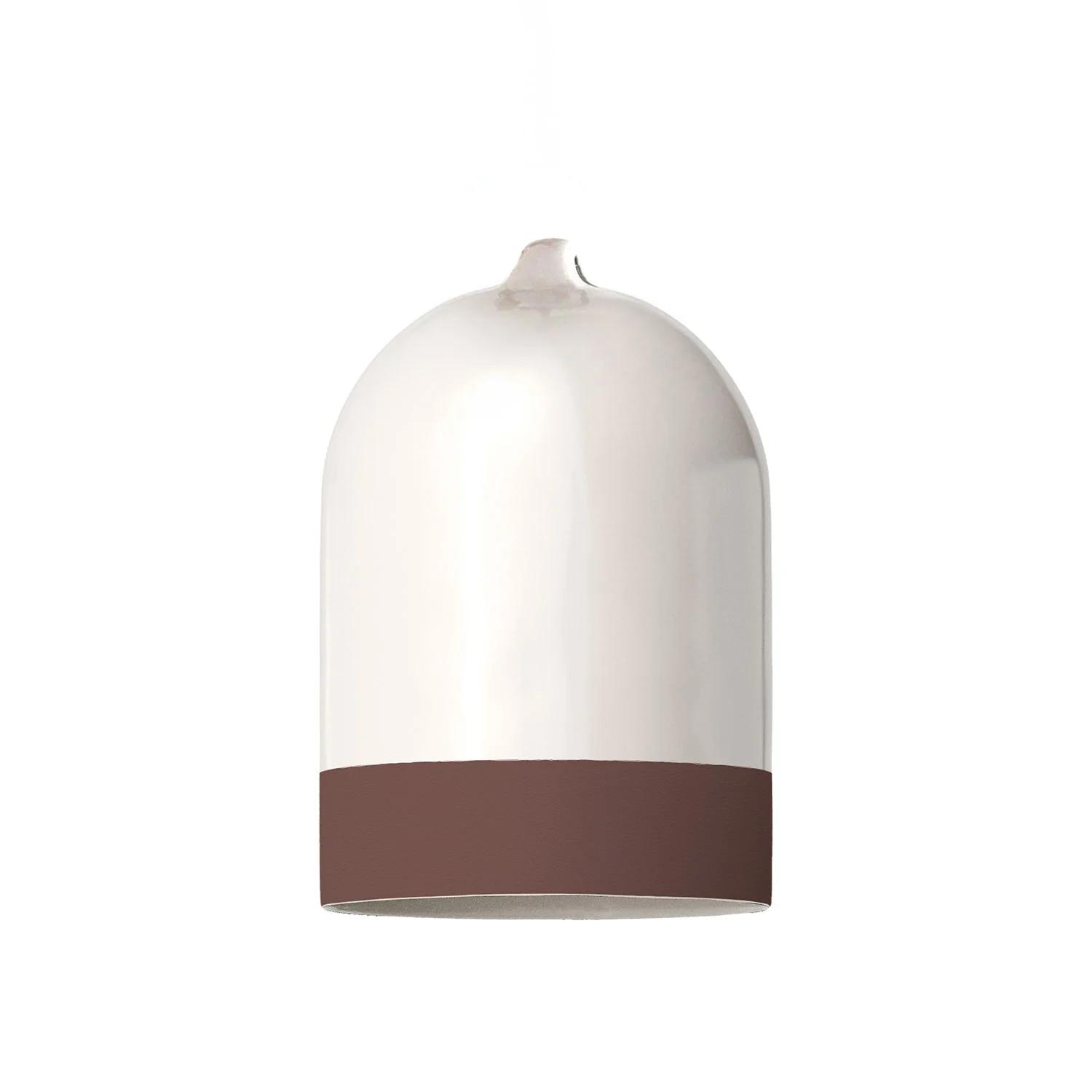 Mini XS Bell lampshade in two-tone ceramic, White and Brown, Materia collection - Made in Italy - Image 3