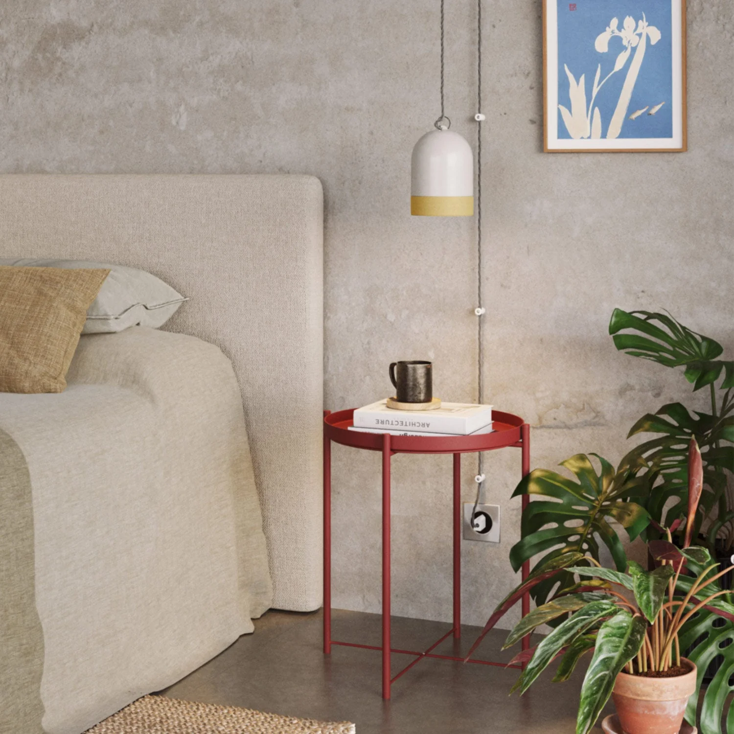Mini XS Bell Lampshade two-tone in White and Yellow ceramic, Materia collection - Made in Italy - Image 2