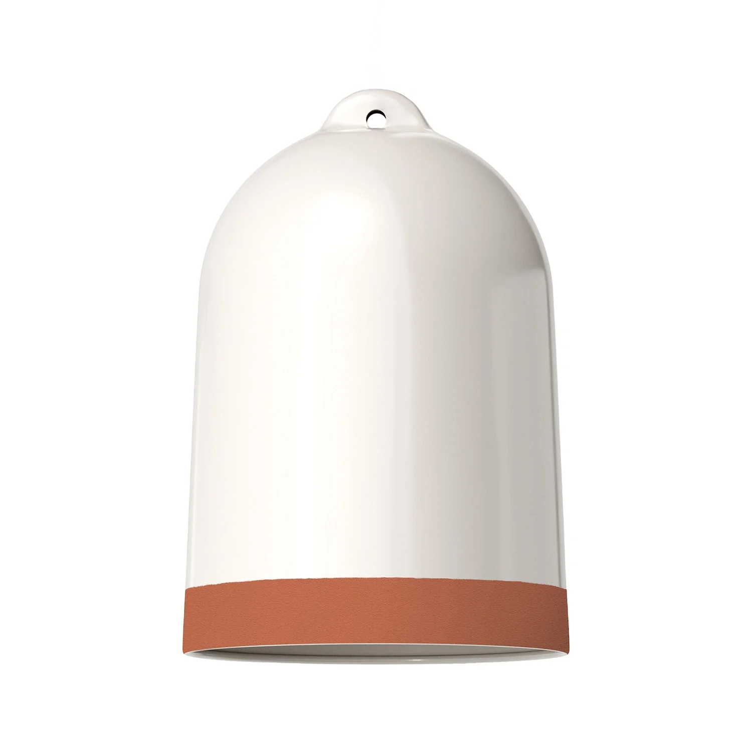 Campana XL two-tone ceramic lampshade in White and Terracotta, Materia collection – Made in Italy - Image 3