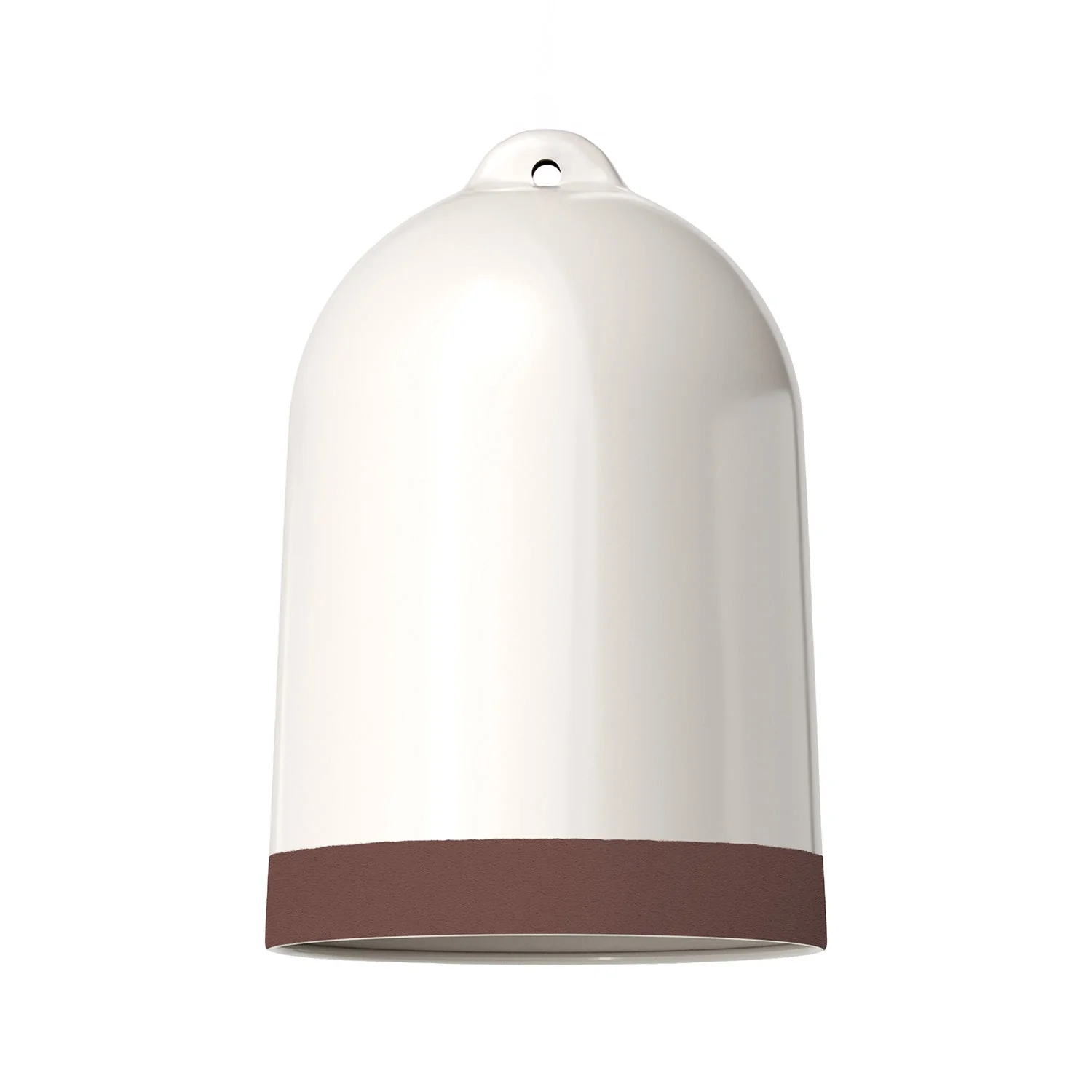 Campana XL bicolour ceramic lampshade in White and Brown, Materia collection - Made in Italy - Image 3