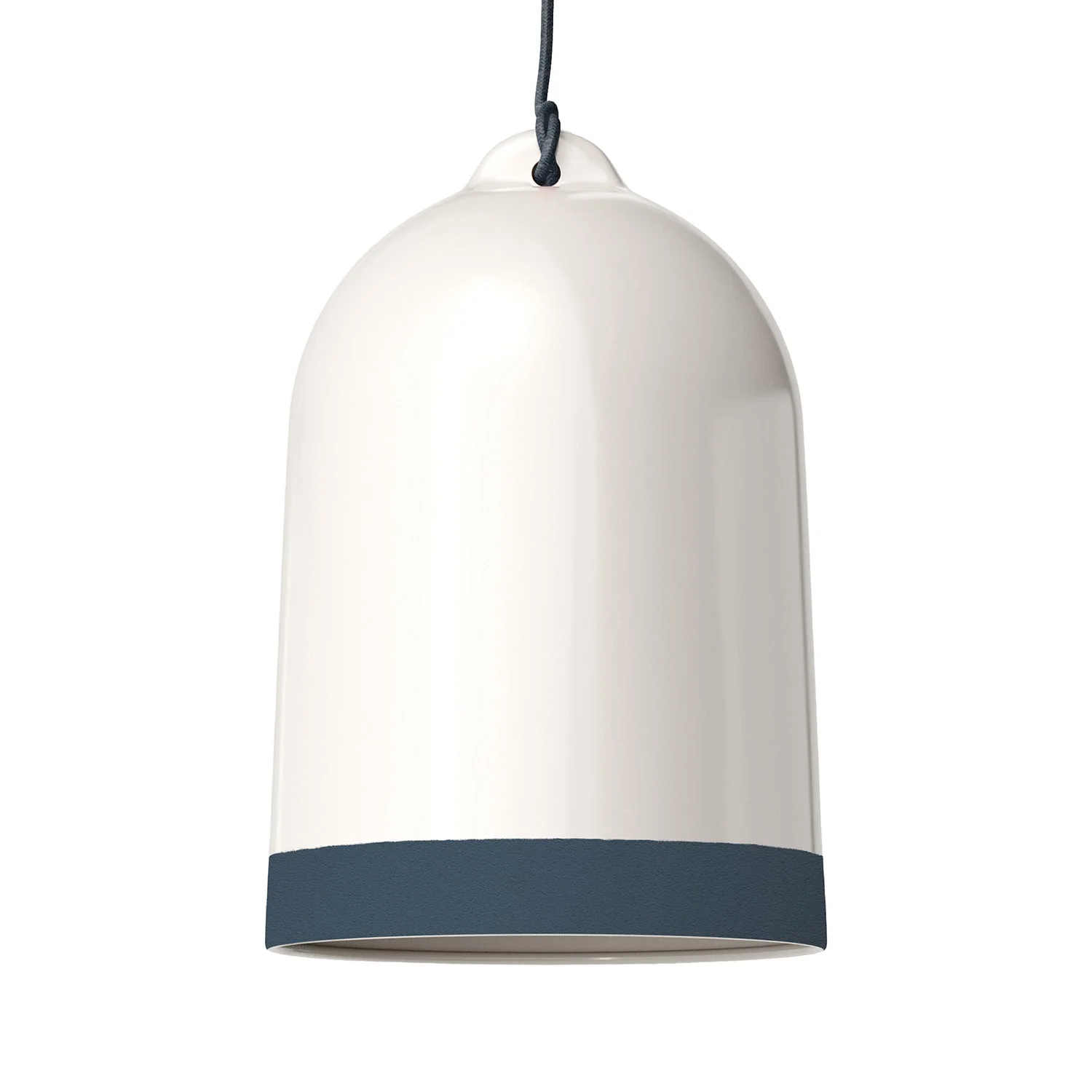 XL Bell Lampshade two-tone in ceramic White and Petrol, Materia collection - Made in Italy